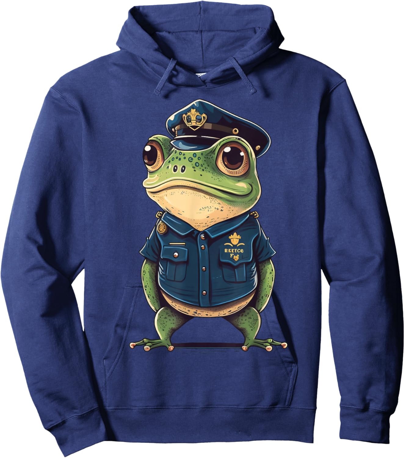 Police Officer Frog Cop on Police Frog Hoodie - Hoodie | Navy