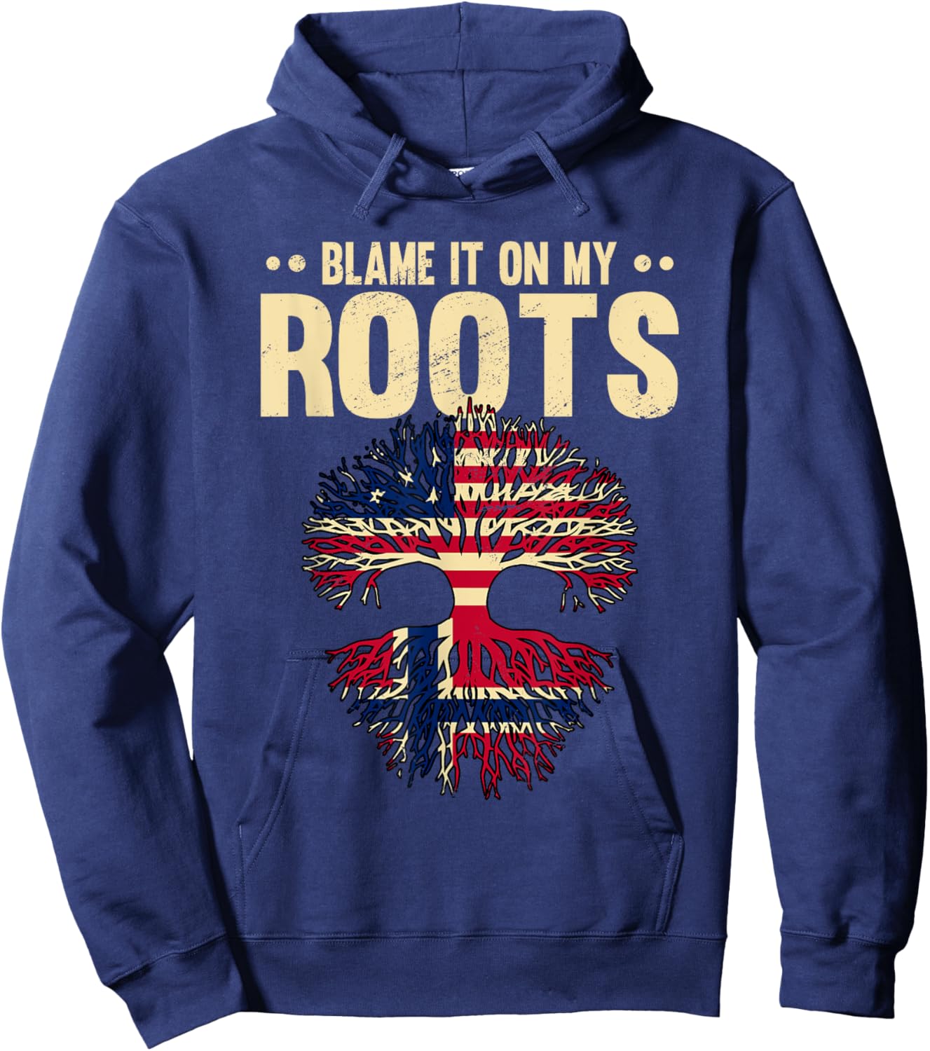 Blame It On My Roots American Heritage Norwegian Roots Hoodie - Hoodie | Navy