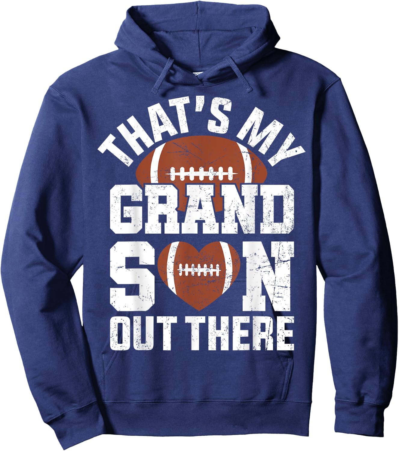 That's My Grandson Out There American Football Grandparents Hoodie - Hoodie | Navy