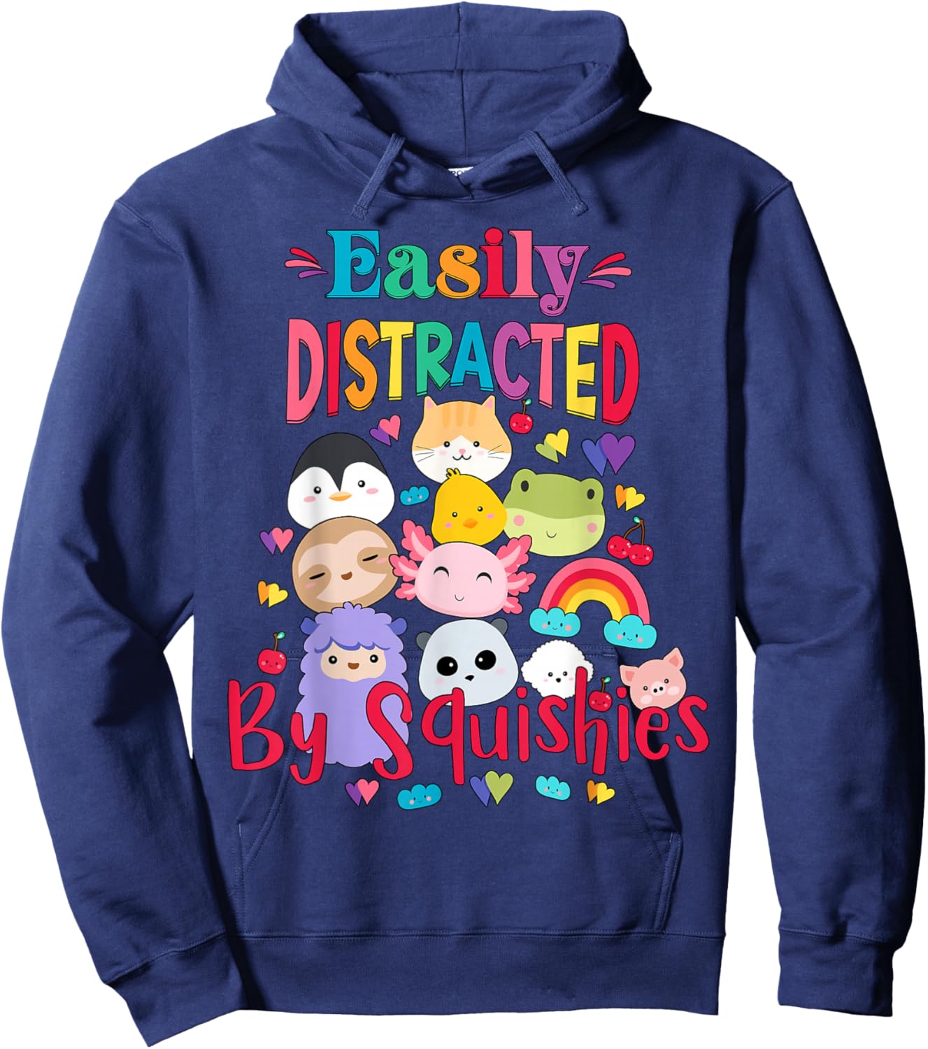 Girls Who Love Squishy Easily Distracted by Animal Squishies Hoodie - Hoodie | Navy