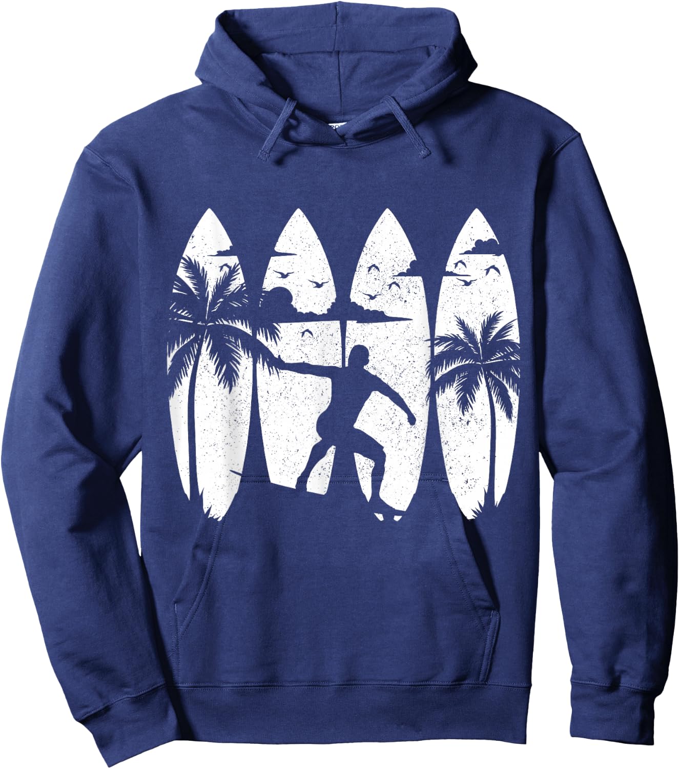 Surfer Surfboard Vintage Surfing Beach Summer Surf Hoodie - Hoodie | Navy