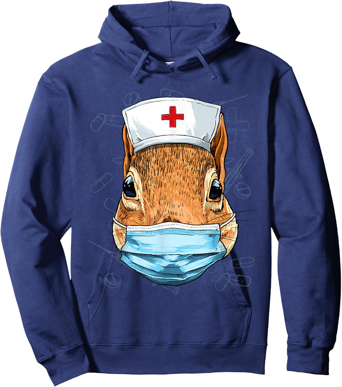Hospital Squirrel ER Nurse RN LPN Nurse Life Squirrel Lover Hoodie - Hoodie | Navy