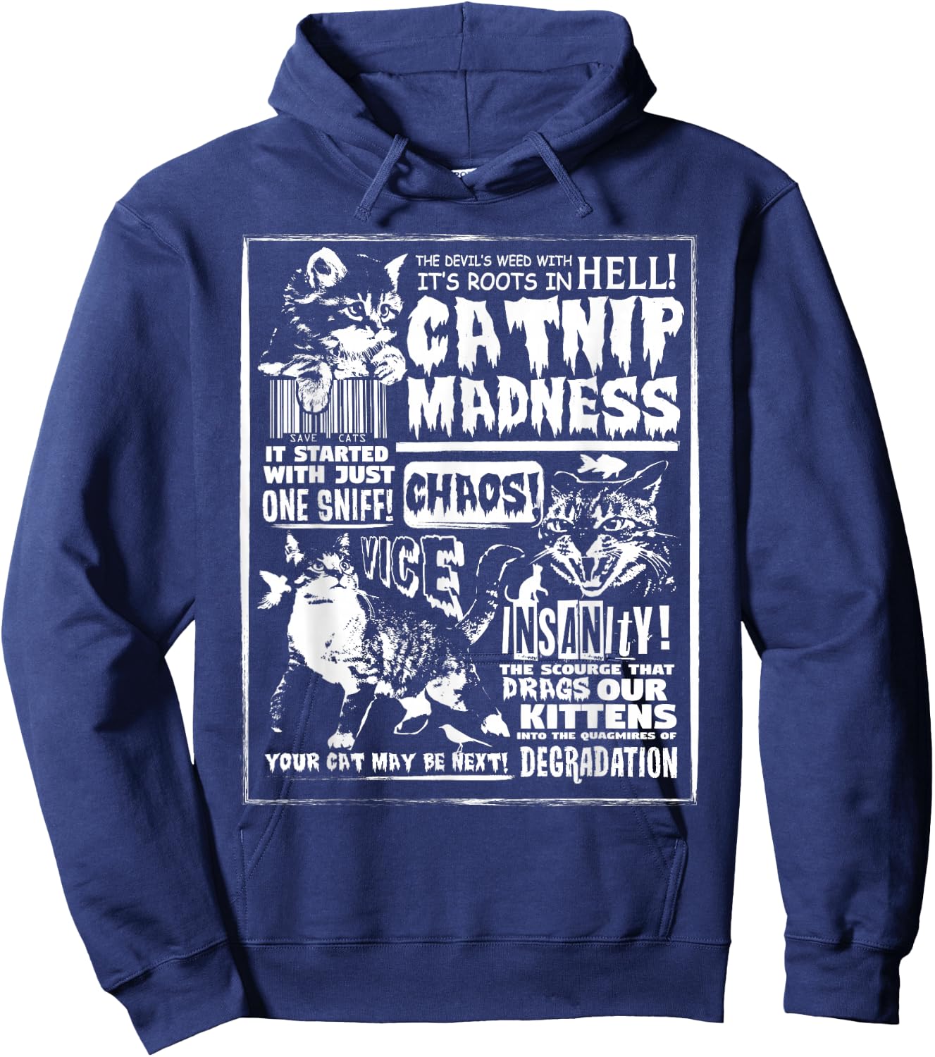 Catnip Madness Cute Kitten Cat Lover Gift Cat Owners Hoodie - Hoodie | Navy