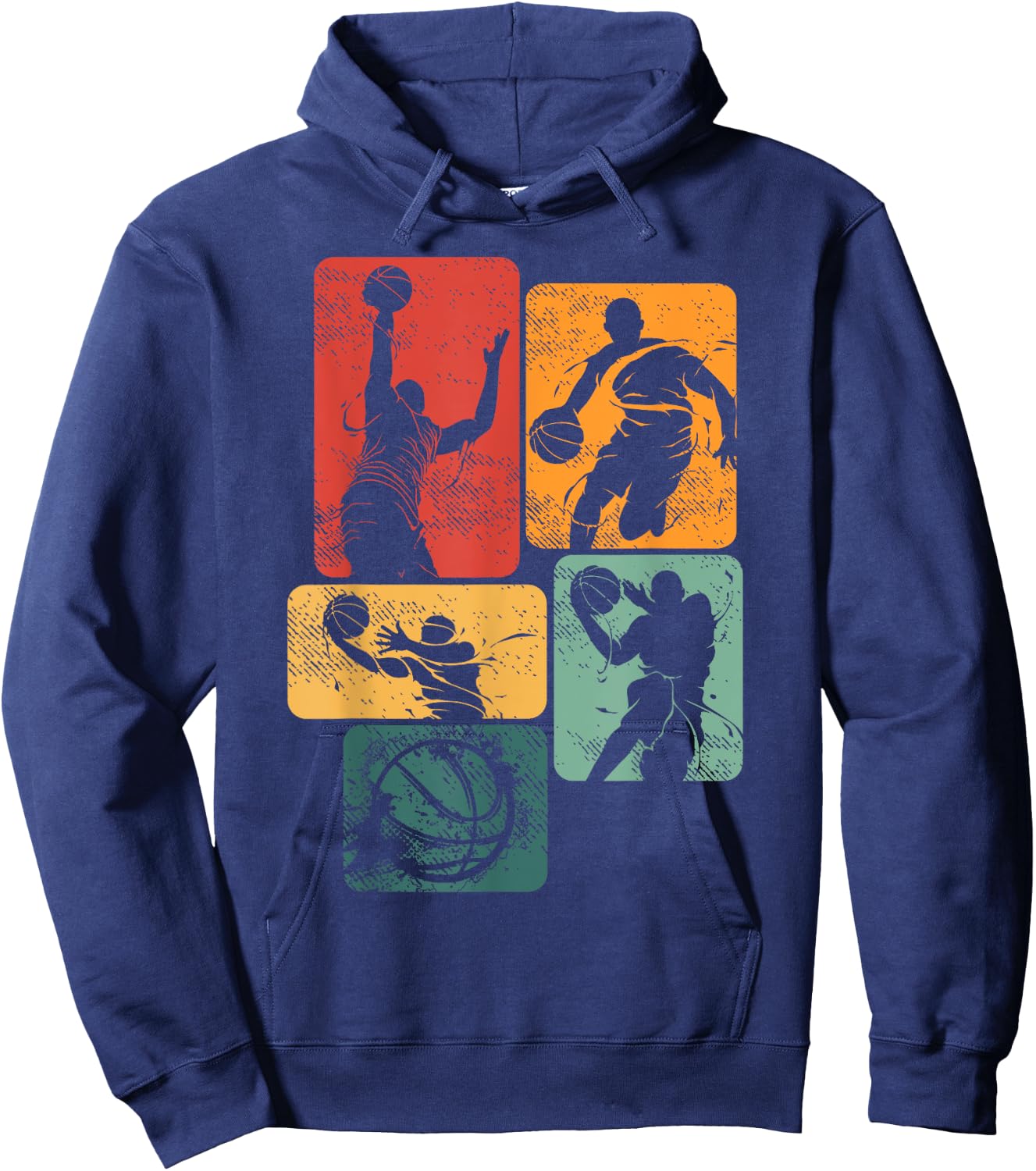 Retro Basketball Player Baller Sport Team Vintage Men Boys Hoodie - Hoodie | Navy