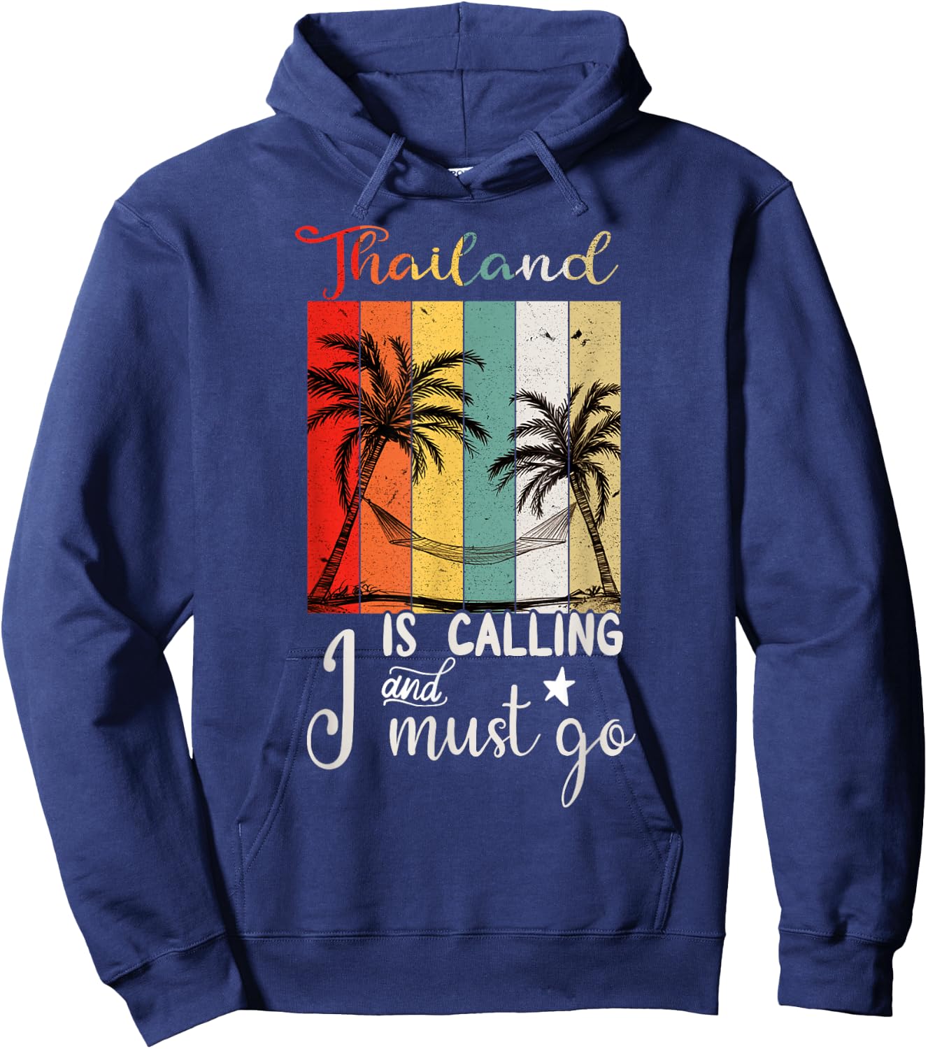 Thailand Is Calling And I Must Go Retro Vintage Vibes Beach Hoodie - Hoodie | Navy