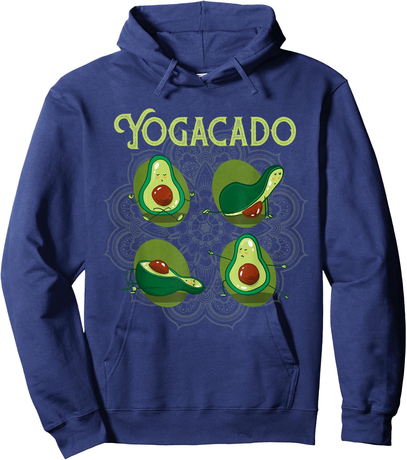 Yogacado Meditation Yoga Poses | Funny Namaste Yoga Hoodie - Hoodie | Navy