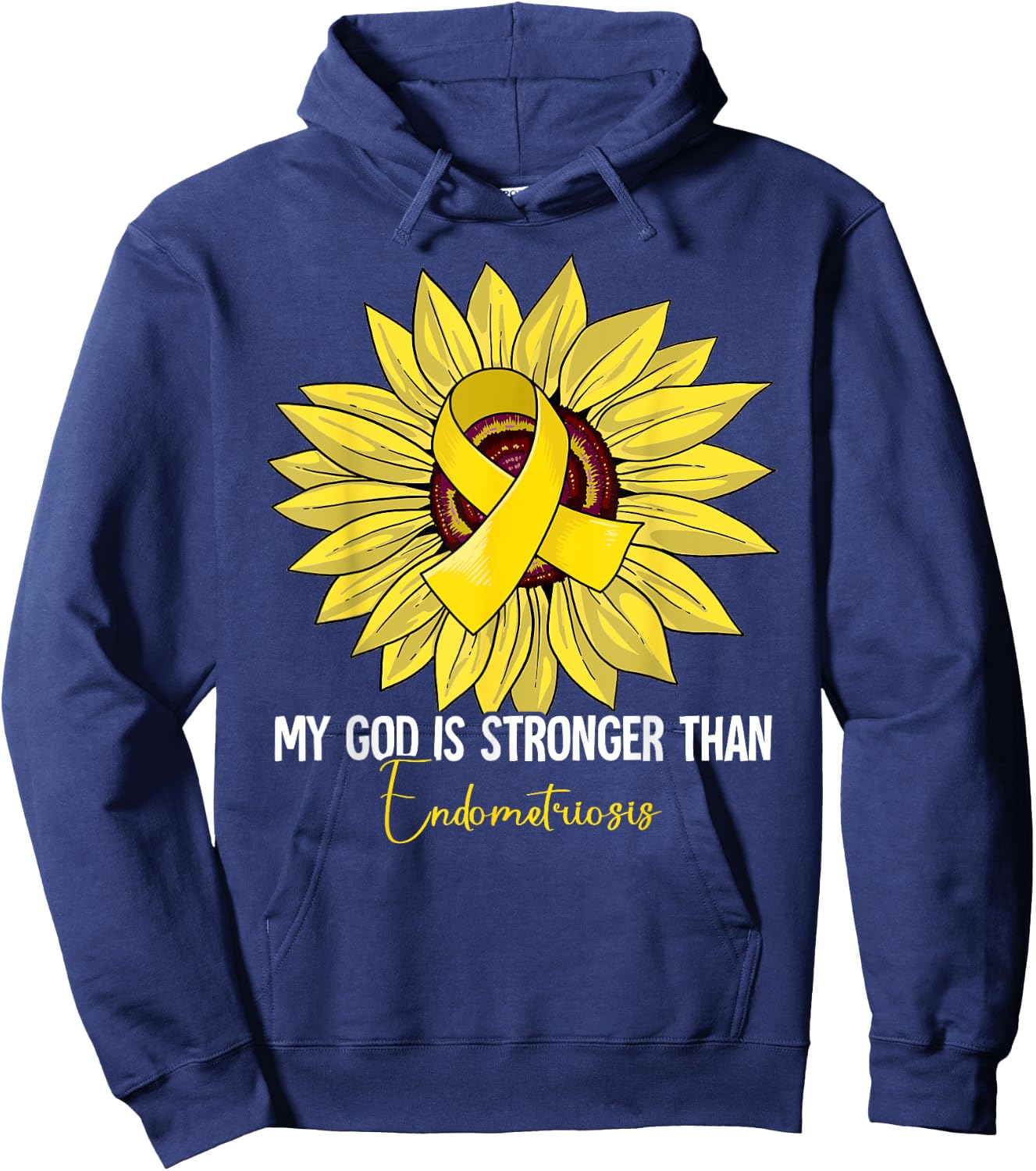 Endometriosis Awareness Gifts Endometriosis Awareness - Black, -Adults, Short Sleeve, Small Hoodie - Hoodie | Navy