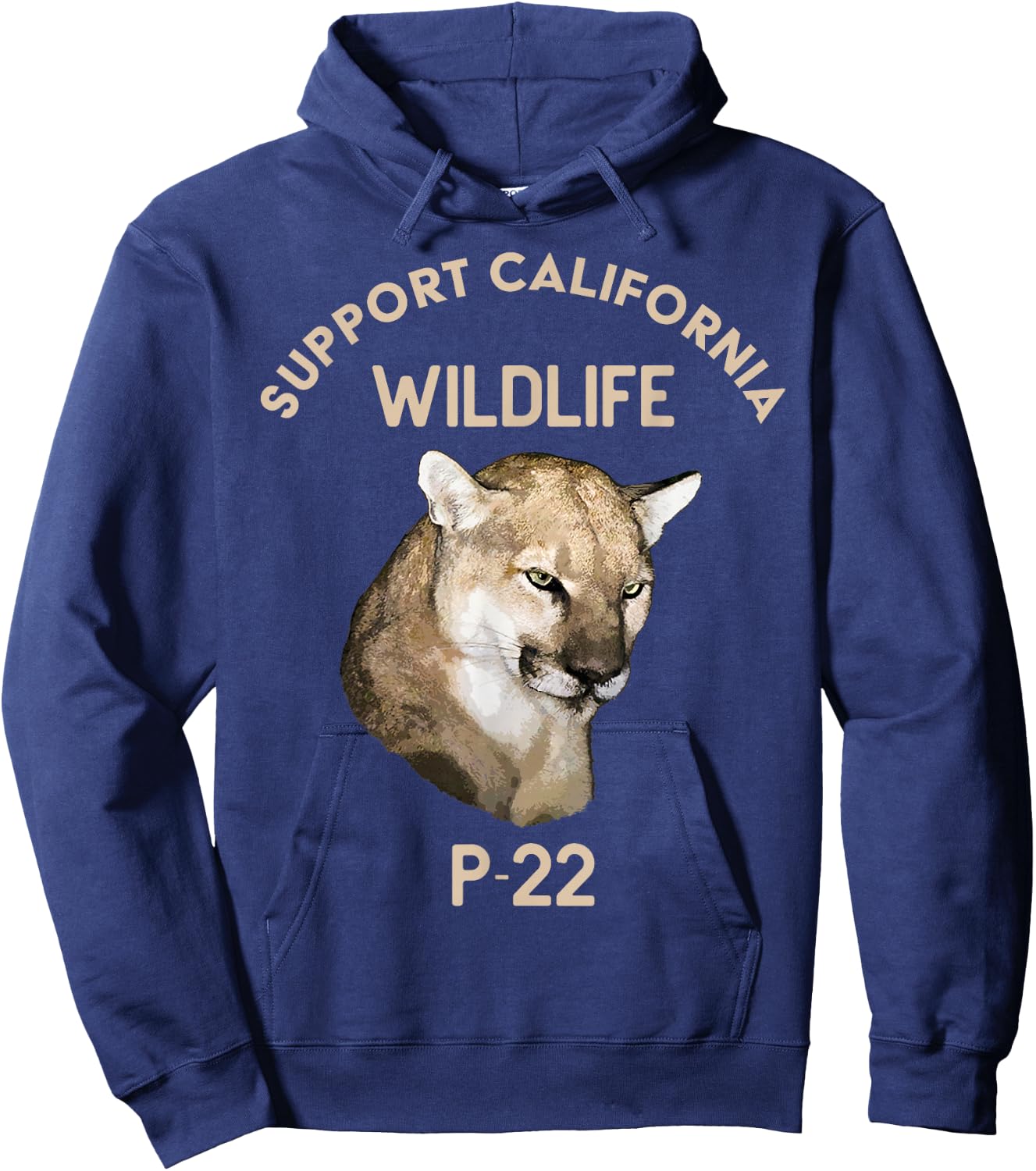 P-22 Mountain Lion Support California Wildlife Hoodie - Hoodie | Navy