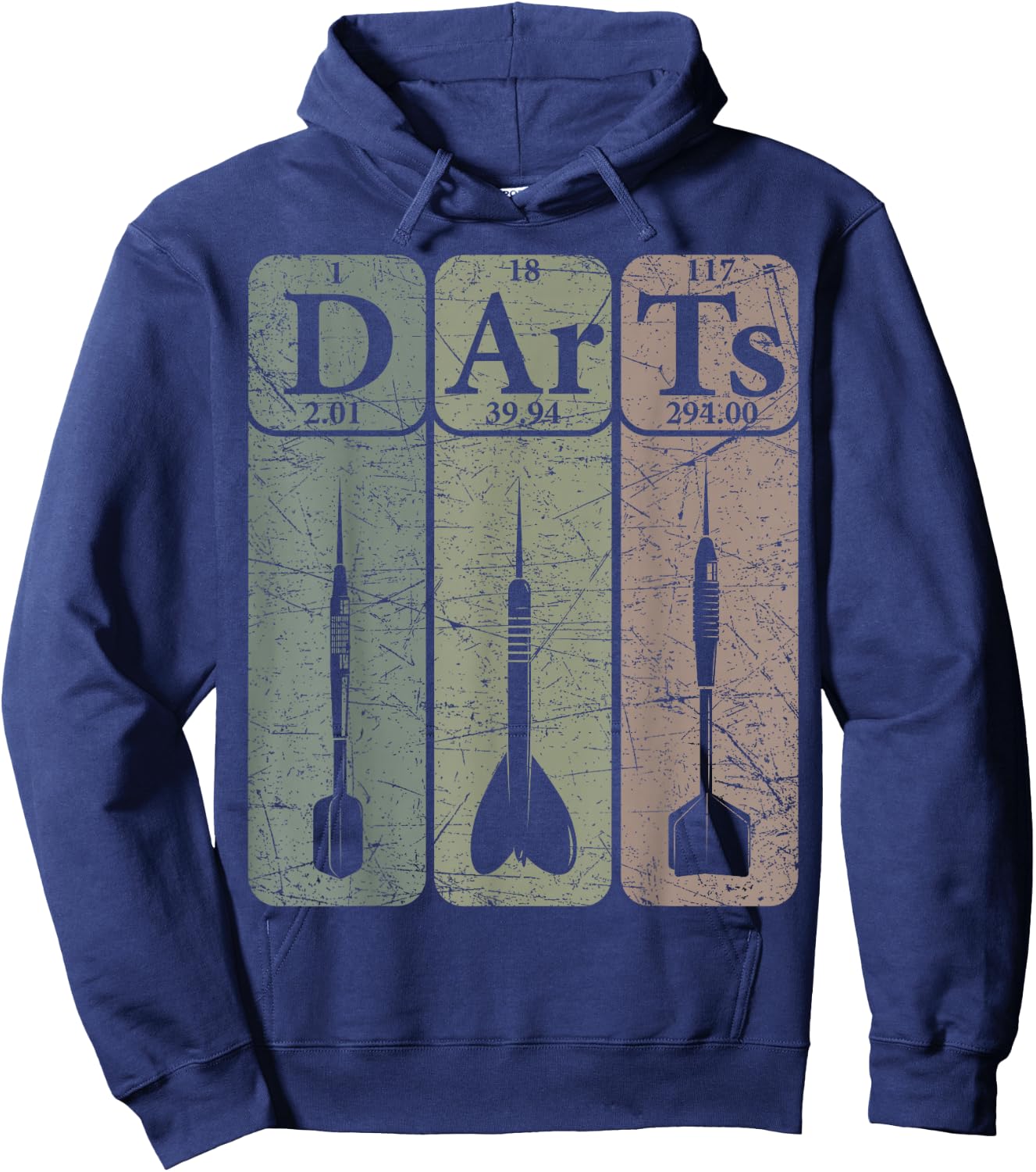 Darts Periodic Table Elements Darts Player Retro Dart Hoodie - Hoodie | Navy