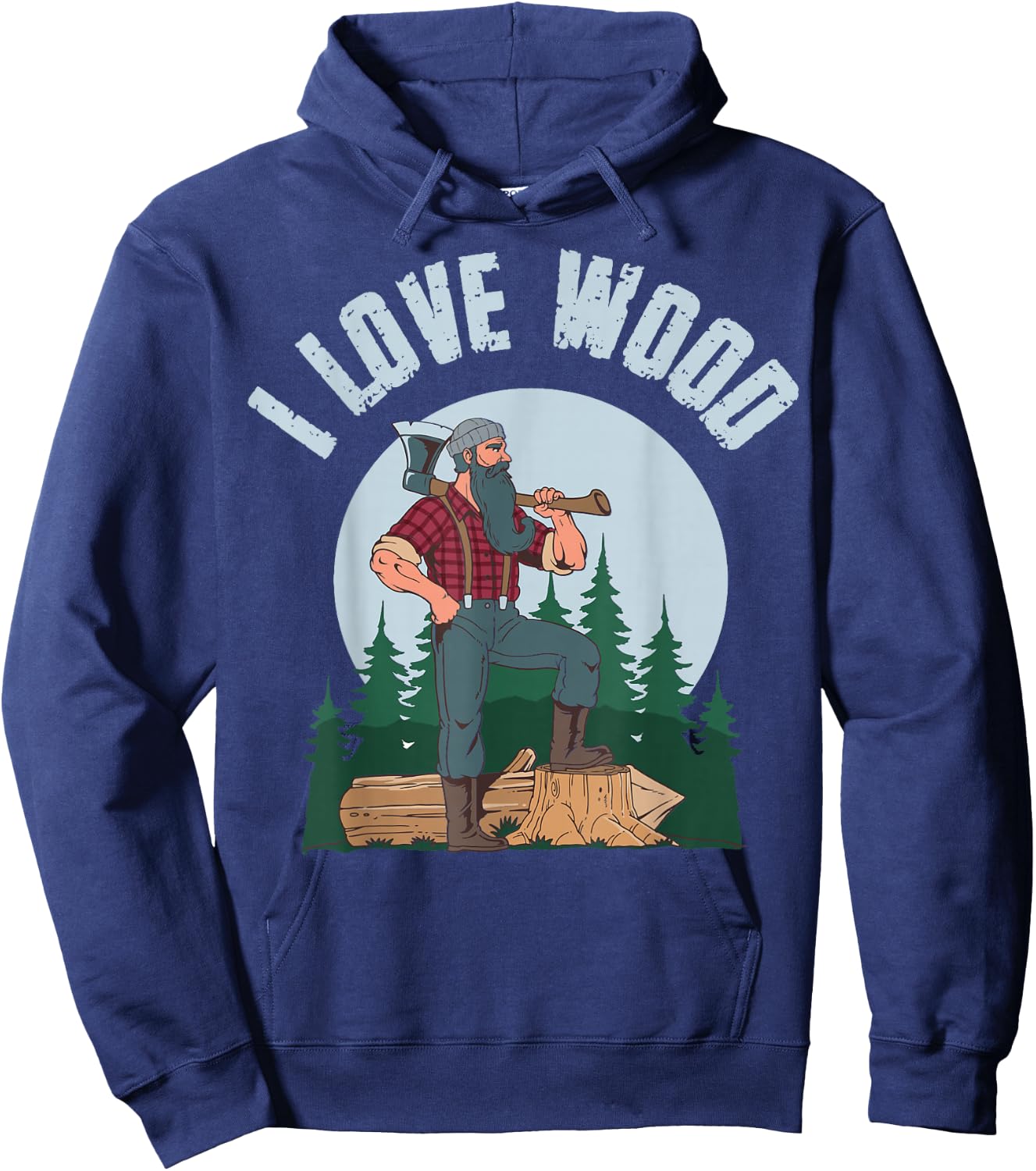 I Love Wood Hoodie - Hoodie | Navy