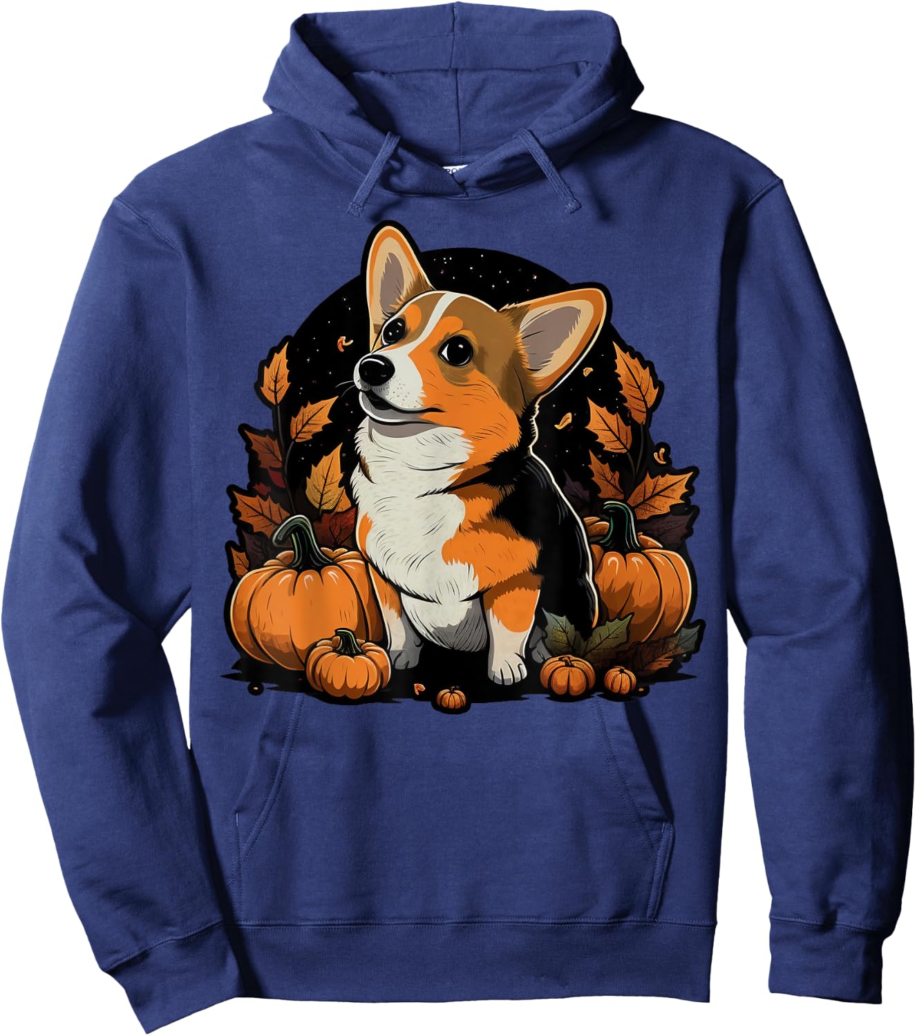 Pumpkin Welsh Corgi costume on Welsh Corgi Halloween Hoodie - Hoodie | Navy