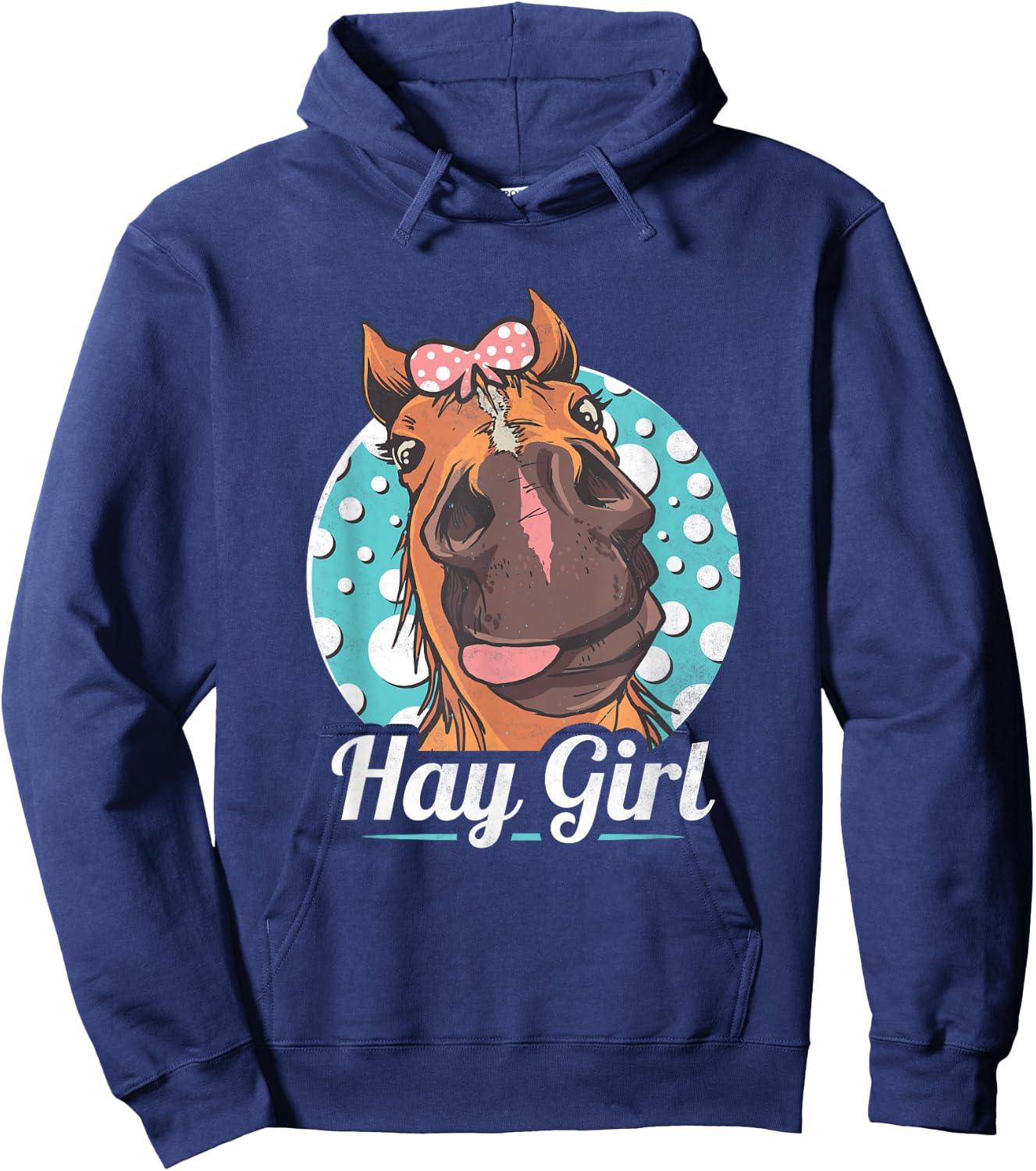 Hay Girl, Horse Hoodie - Hoodie | Navy