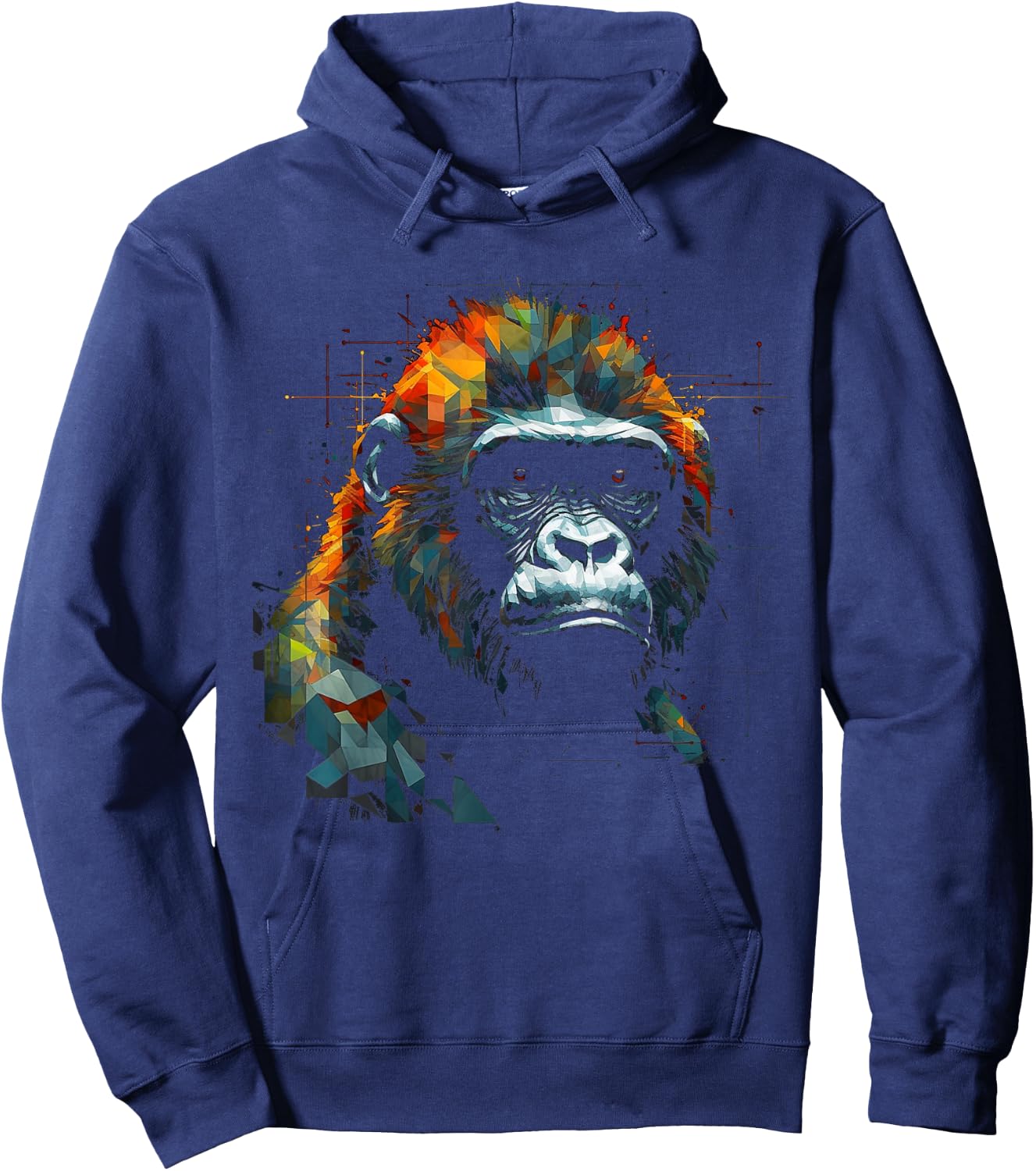 Gorilla Artwork Colourful Animal Monkey Zoo Gorilla Hoodie - Hoodie | Navy