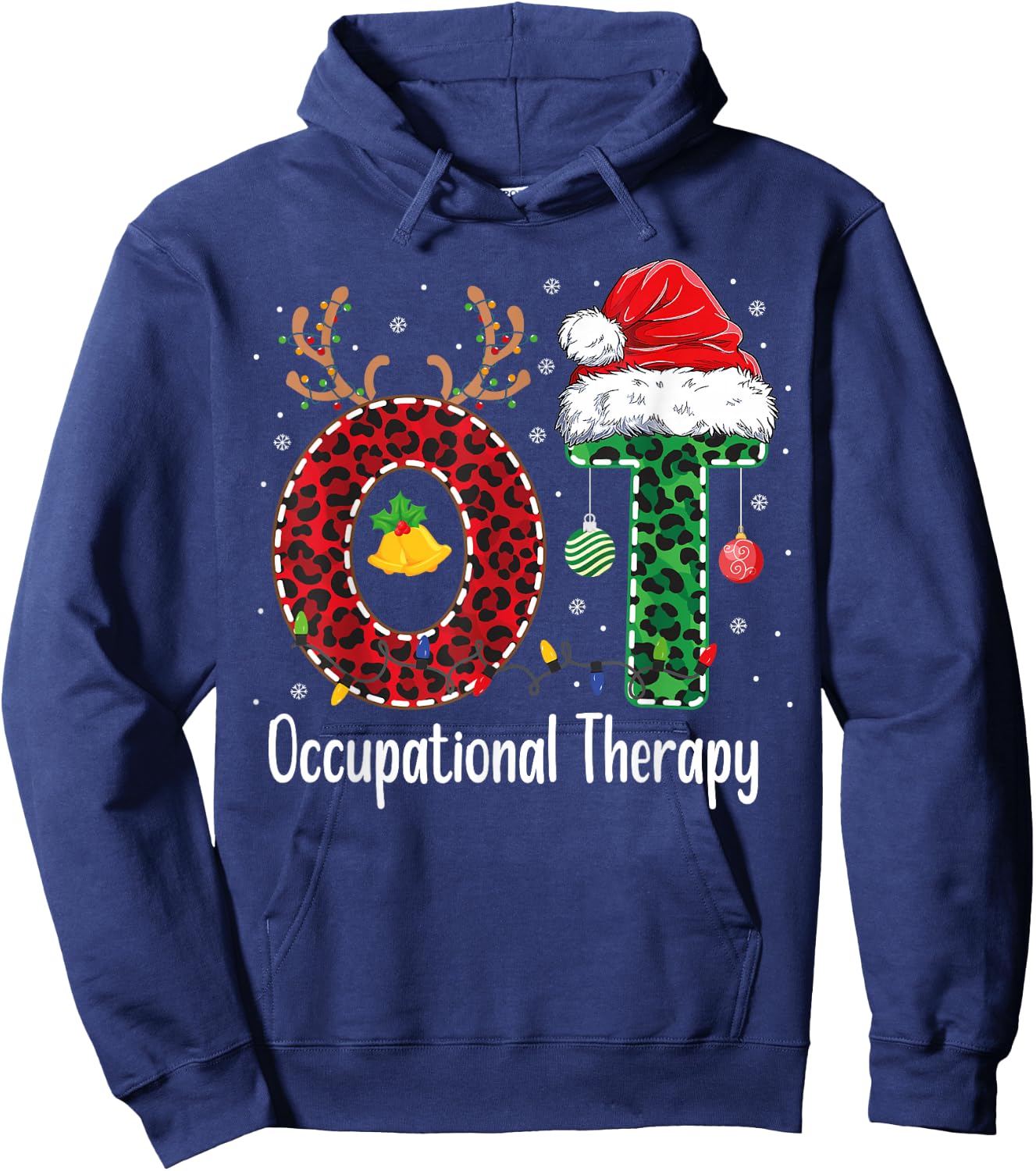 Occupational Therapy Christmas santa hat OT Therapist Hoodie - Hoodie | Navy