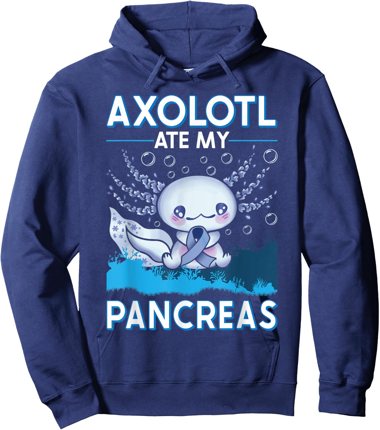 Type One Diabetes Axolotl Ate My Pancreas T1D Diabetic Hoodie - Hoodie | Navy