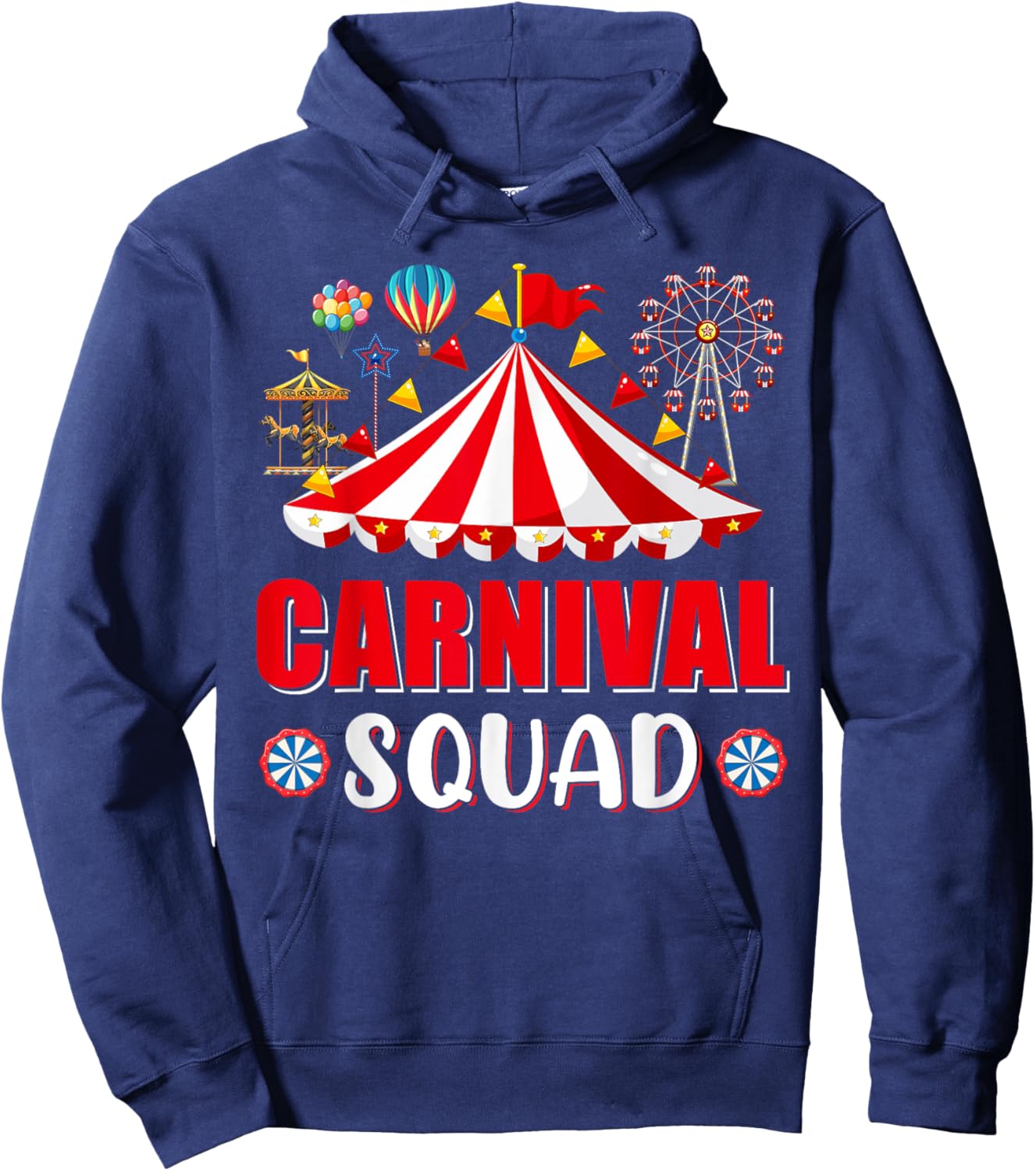 Carnival Squad Funny Circus Staff Costume Circus Theme Party Hoodie - Hoodie | Navy
