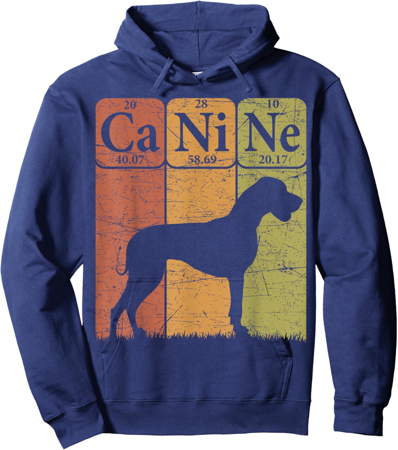 Great Dane Dog Periodic Table Elements Dog Canine Hoodie - Hoodie | Navy