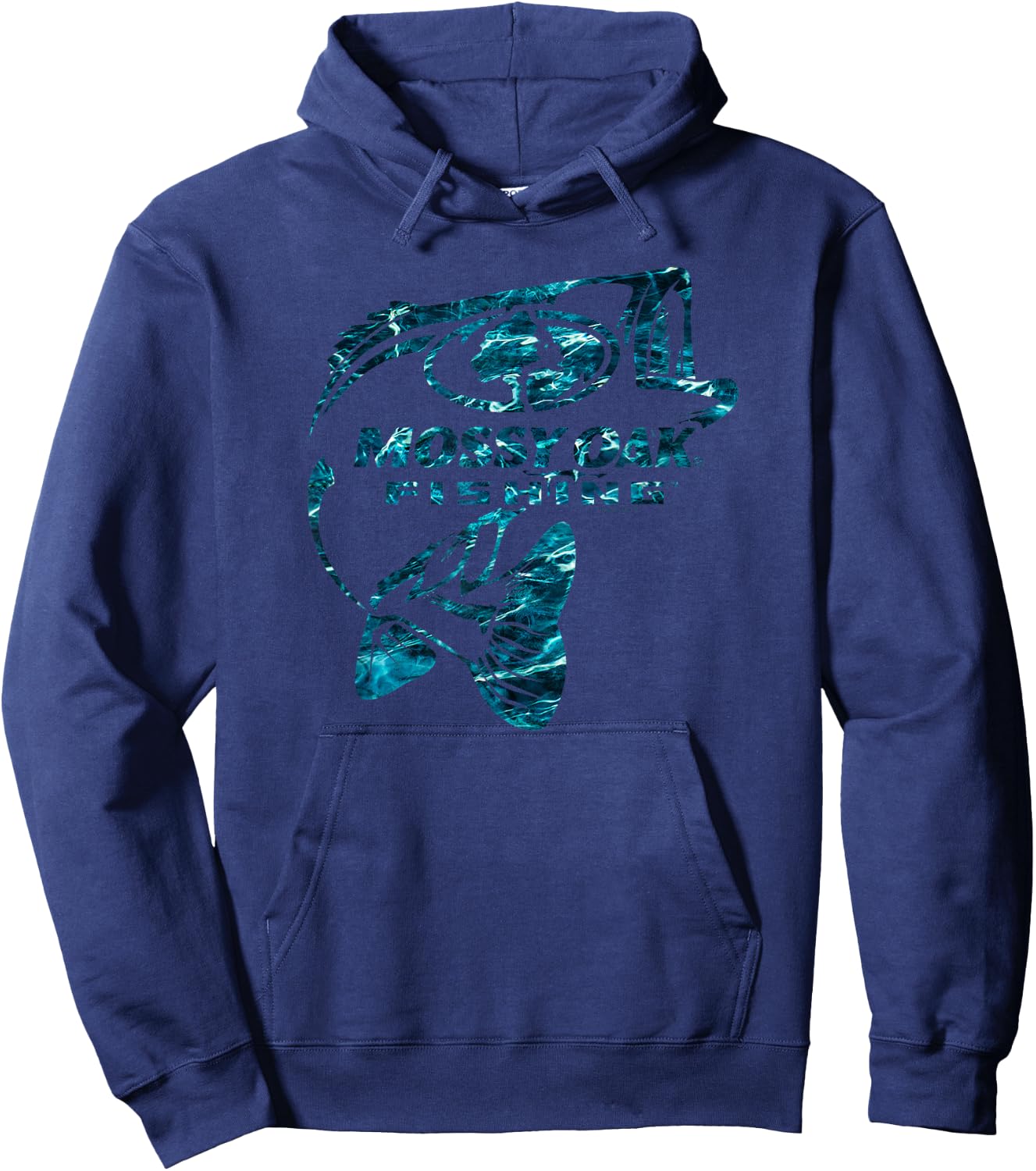 Mossy Oak Fishing Bass Open Water Classic Blue Logo Hoodie - Hoodie | Navy