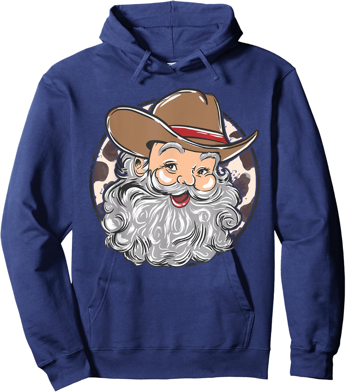 Western Cowboy Santa Christmas Cowboy Groovy Retro Xmas Hoodie - Hoodie | Navy
