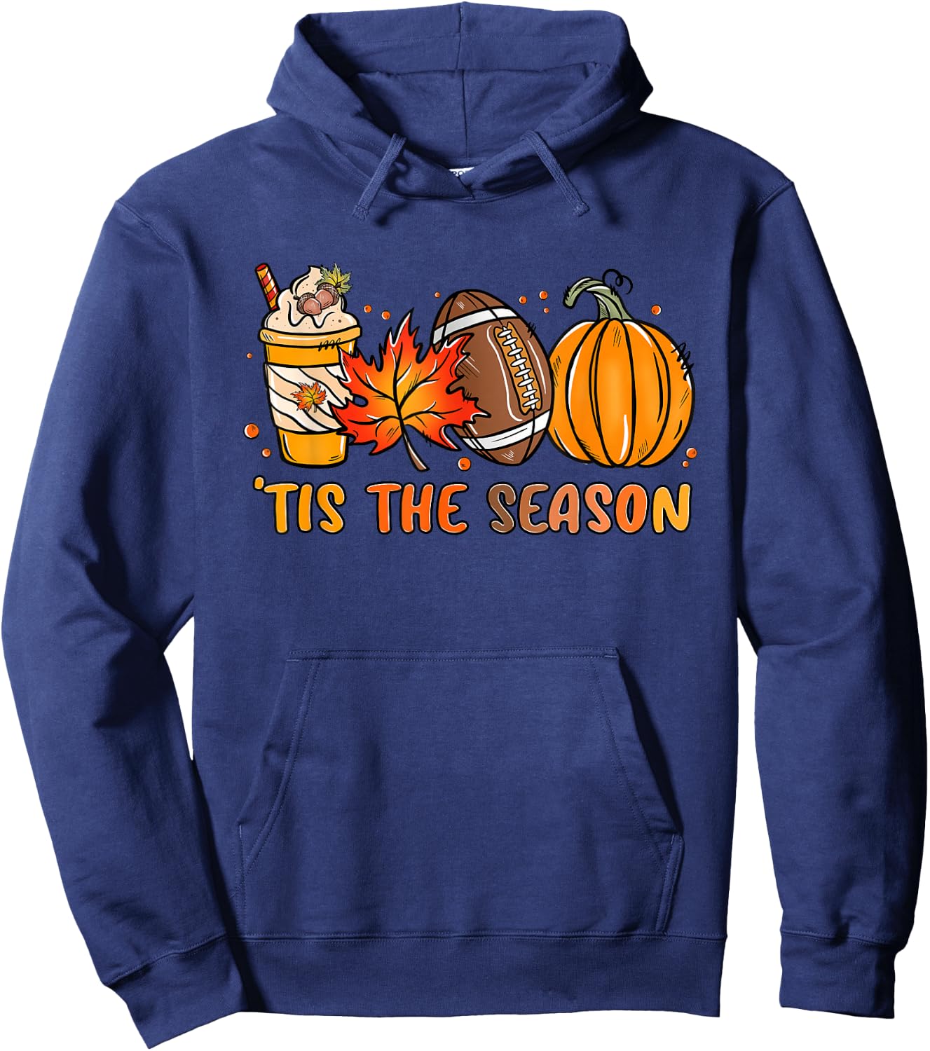 Turkey Football Outfit Kids Adults Boys Thanksgiving Hoodie - Hoodie | Navy