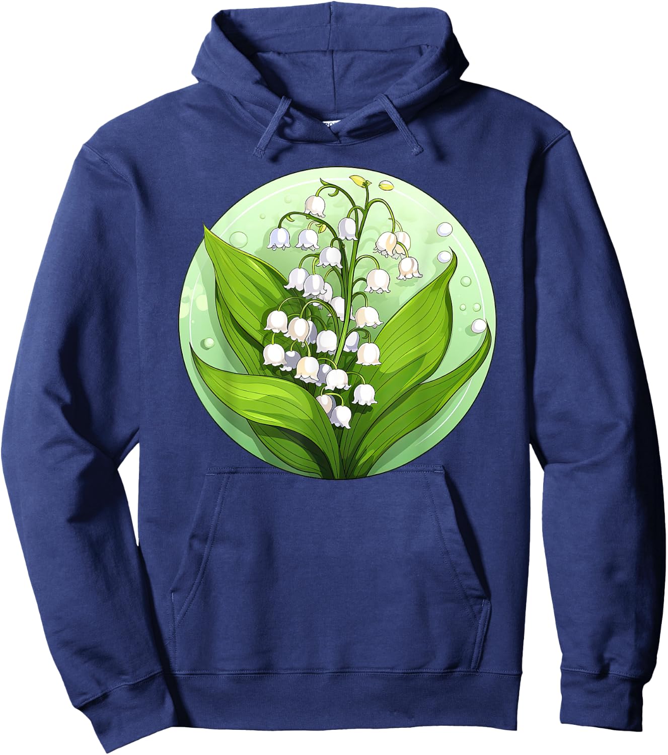 Lily Of The Valley Flower - Convallaria Majalis - White Lily Hoodie - Hoodie | Navy