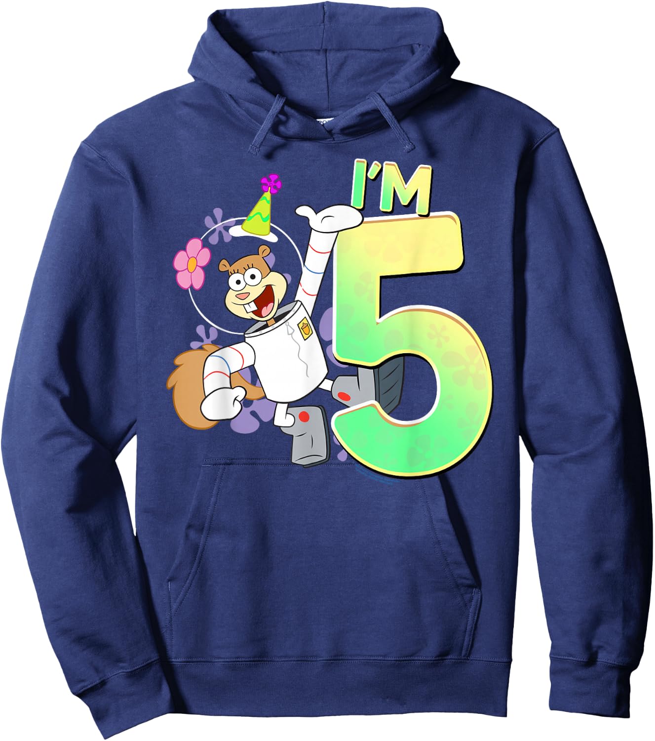 SpongeBob SquarePants Sandy I'm 5 Birthday Hoodie - Hoodie | Navy