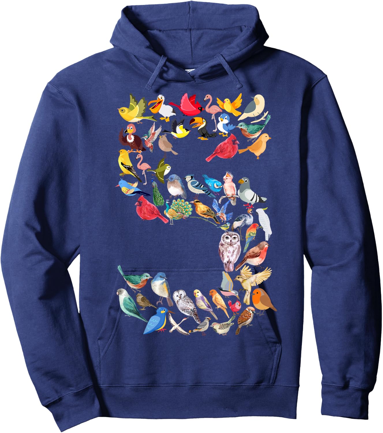 Kids 5th Birthday Birds Themed 5 Year Old Boys Bird Lover Hoodie - Hoodie | Navy
