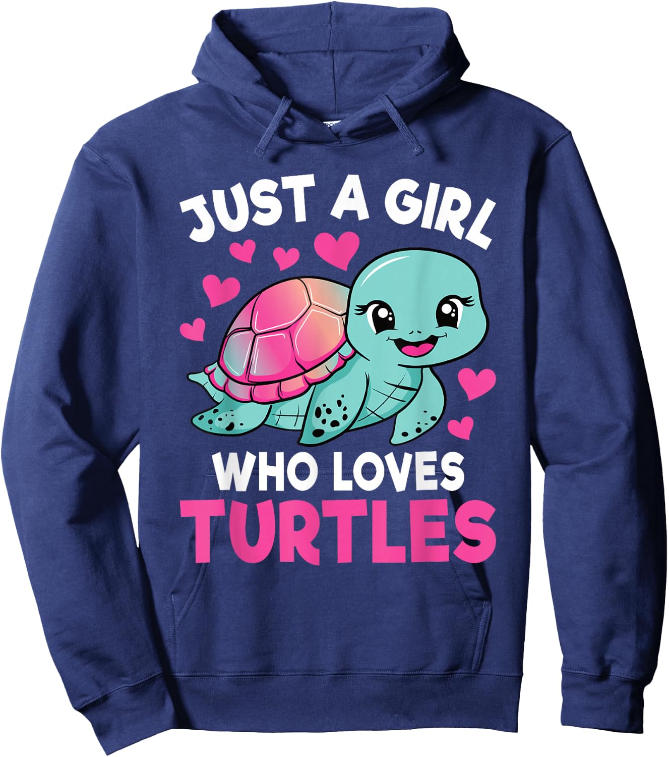 Just A Girl Who Loves Turtles Ocean Animal Sea Turtle Kids Hoodie - Hoodie | Navy