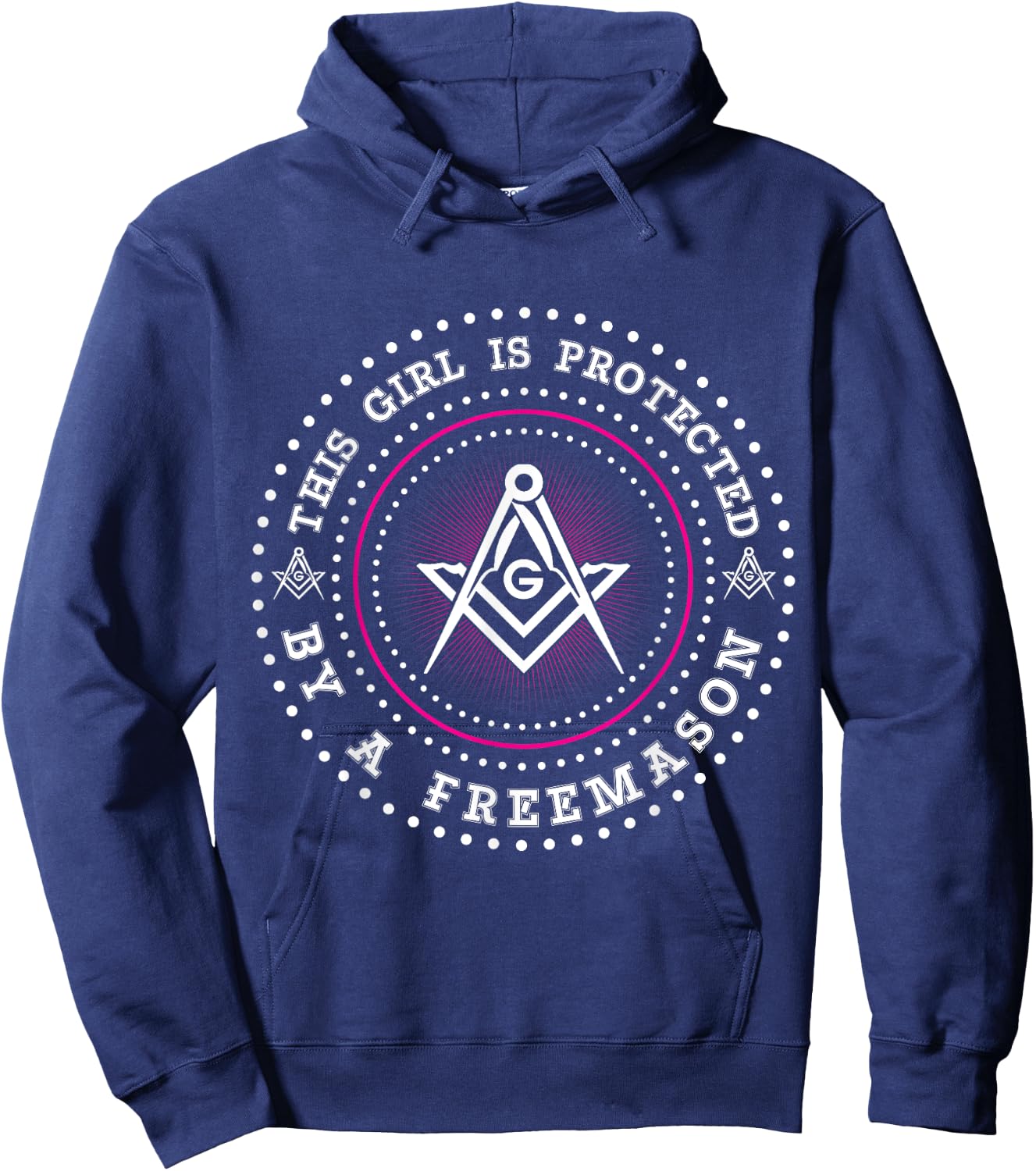 This Girl Is Protected By A Mason Compass Square Masonic Hoodie - Hoodie | Navy