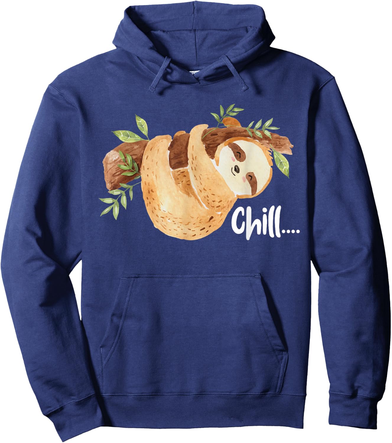 Chill - Hanging Sloth Wildlife Animal Lover Zookeeper Hoodie - Hoodie | Navy
