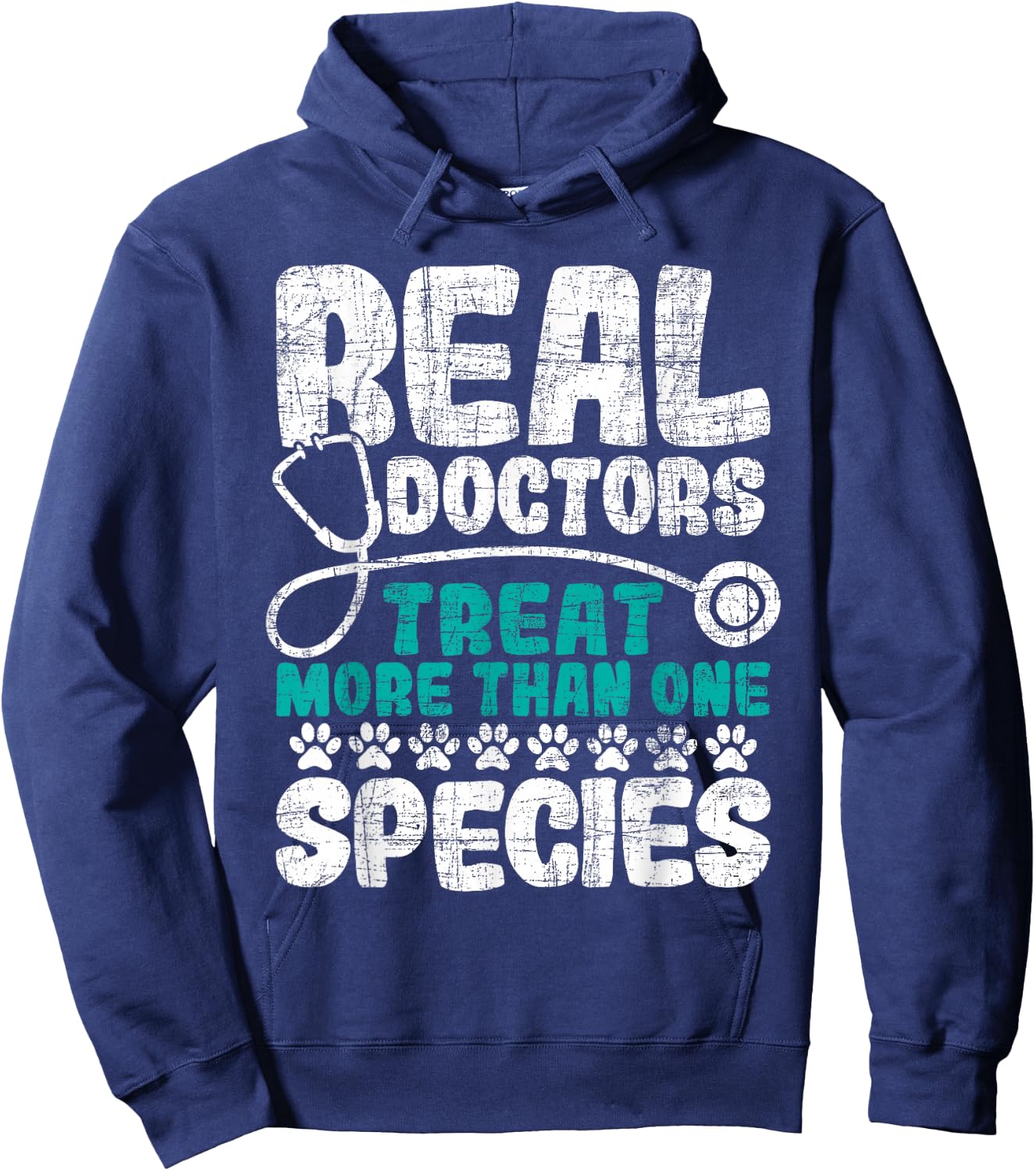 Real Doctors Treat More Than One Species - Veterinarian Vet Hoodie - Hoodie | Navy