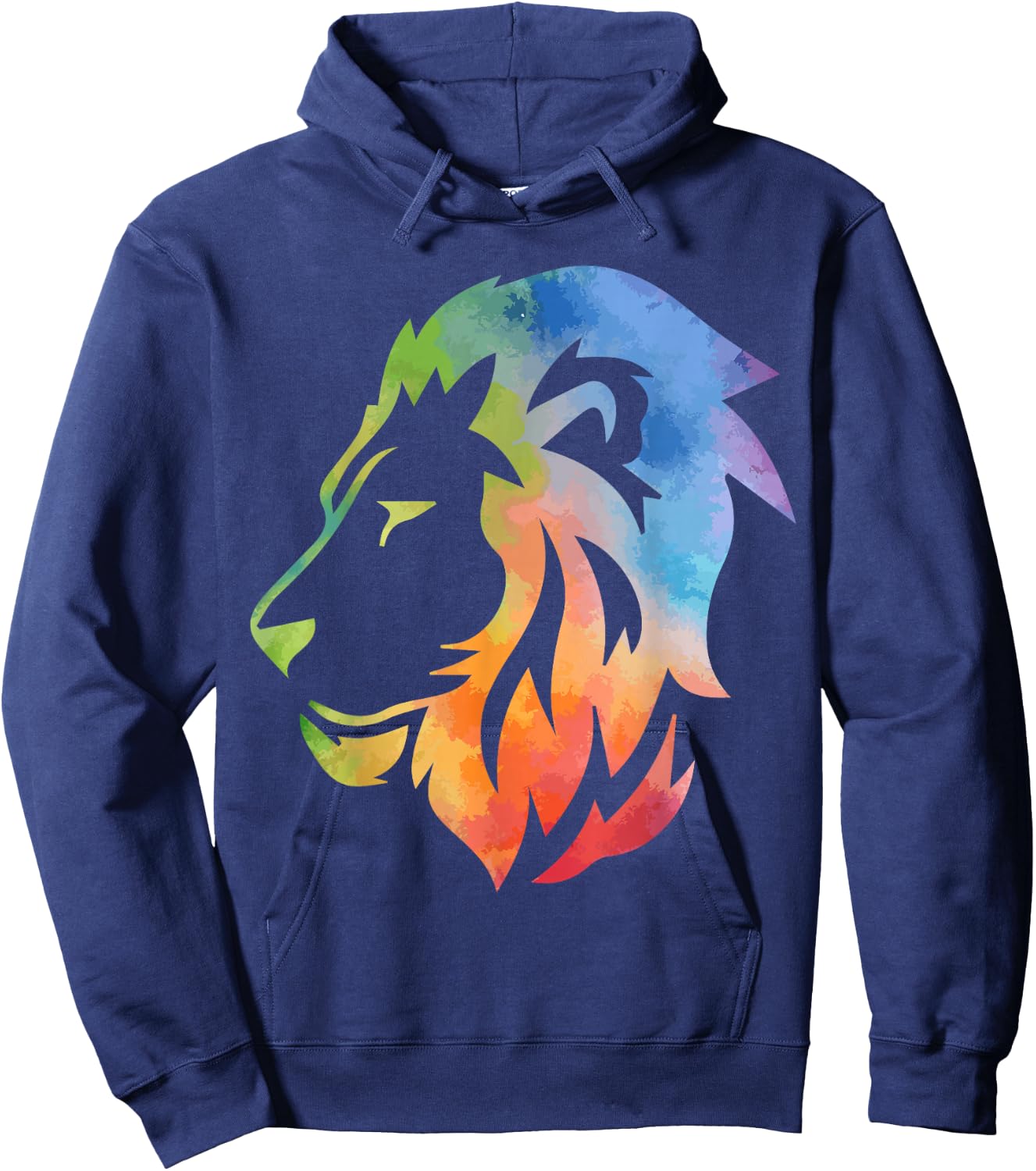 Lion Art Funny Felidae Large Cat Lover Outfit Men Women Kids Hoodie - Hoodie | Navy