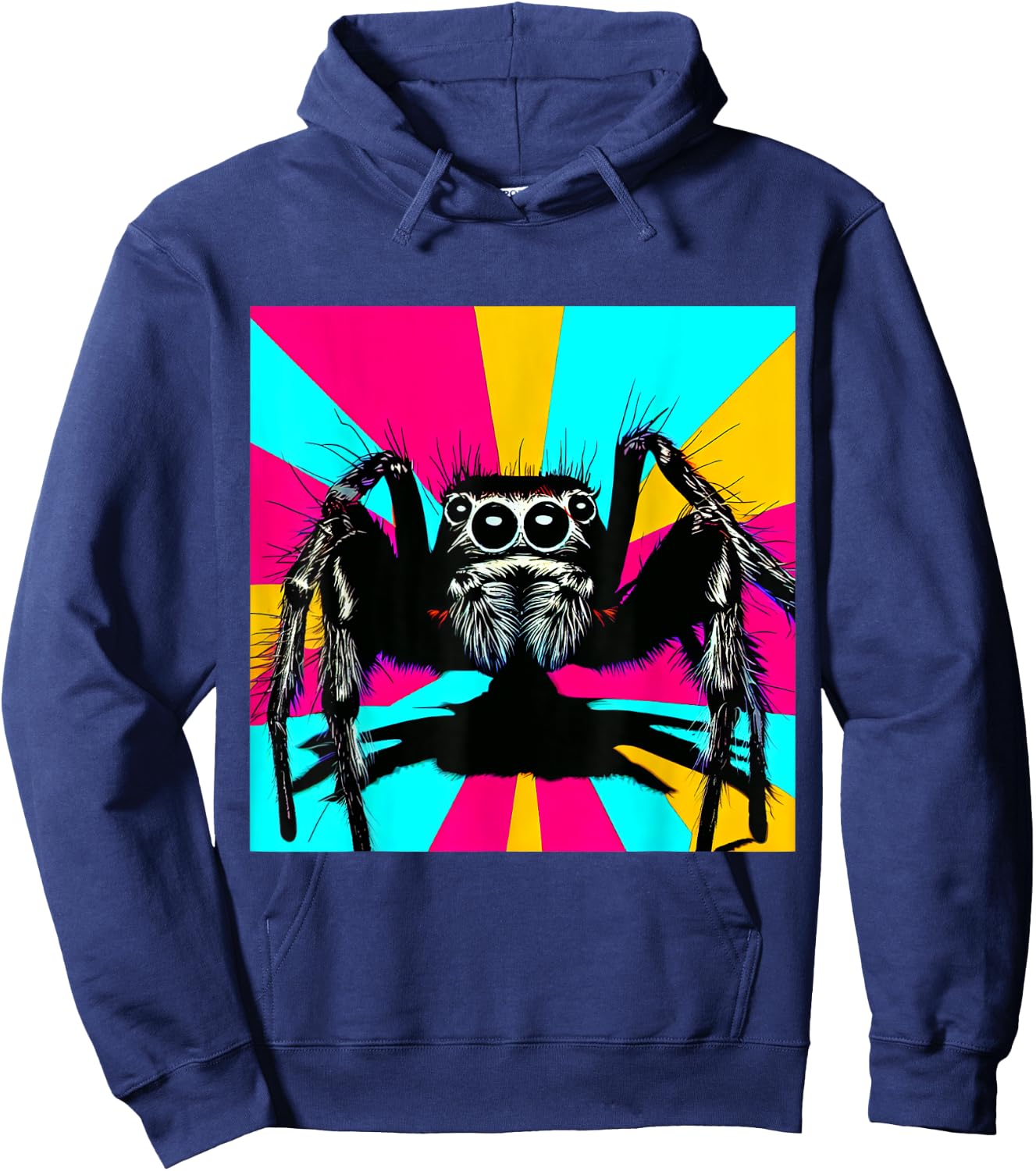 Jumping spider, Jumpingspiders, Andy Warhole style, colored Hoodie - Hoodie | Navy