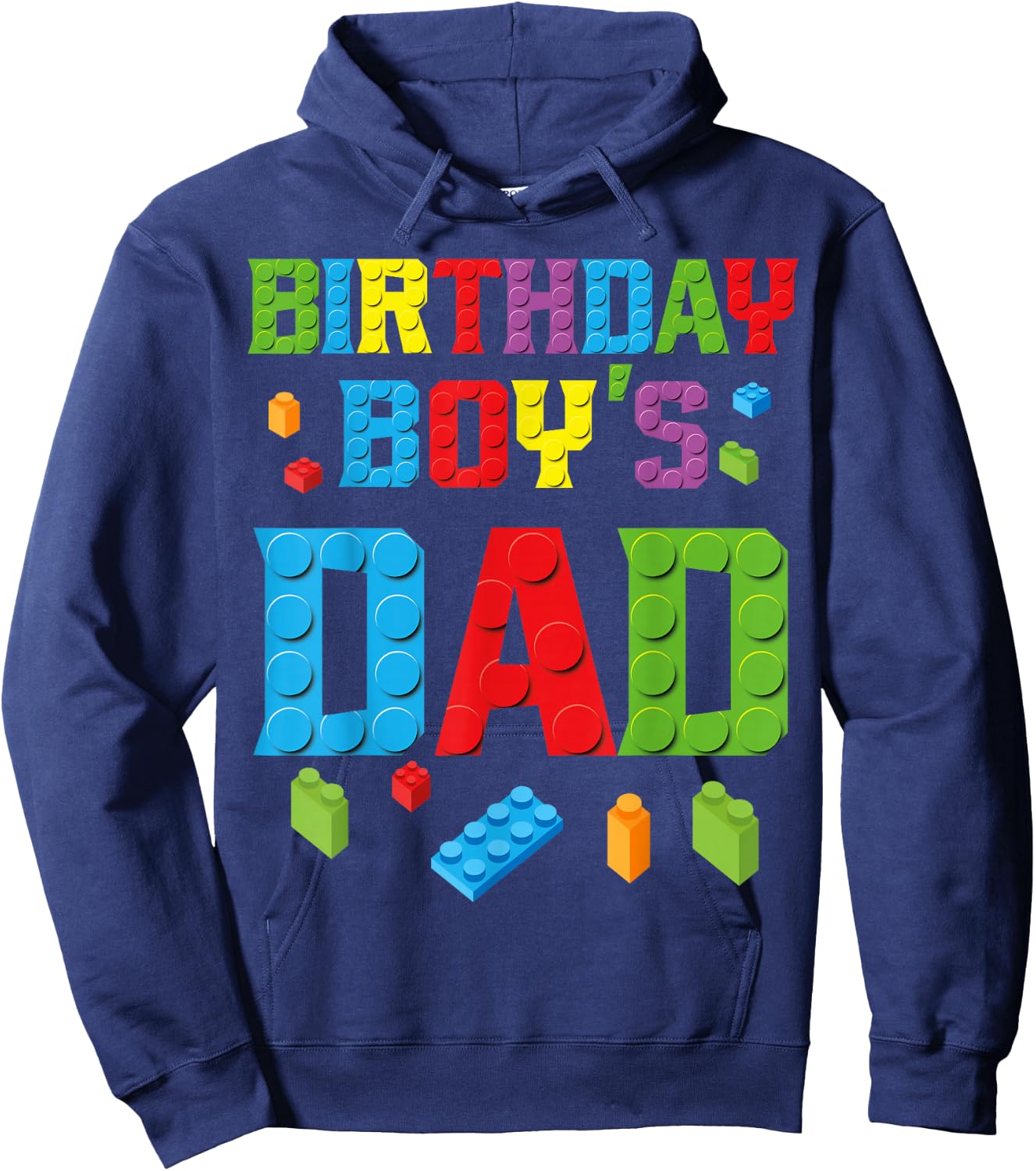Master Builder Birthday Boy's Dad Building Bricks Blocks Men Hoodie - Hoodie | Navy