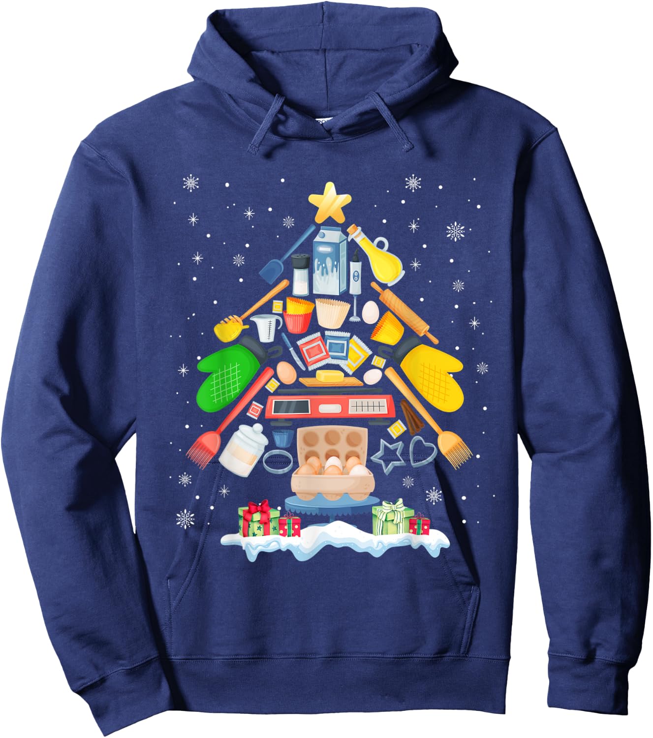 Baking Christmas Tree Pajama Merry Christmas Baker Xmas Hoodie - Hoodie | Navy