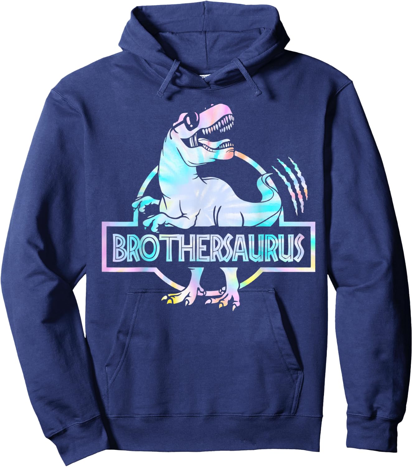 Brothersaurus T Rex Dinosaur Brother Saurus Family Matching Hoodie - Hoodie | Navy