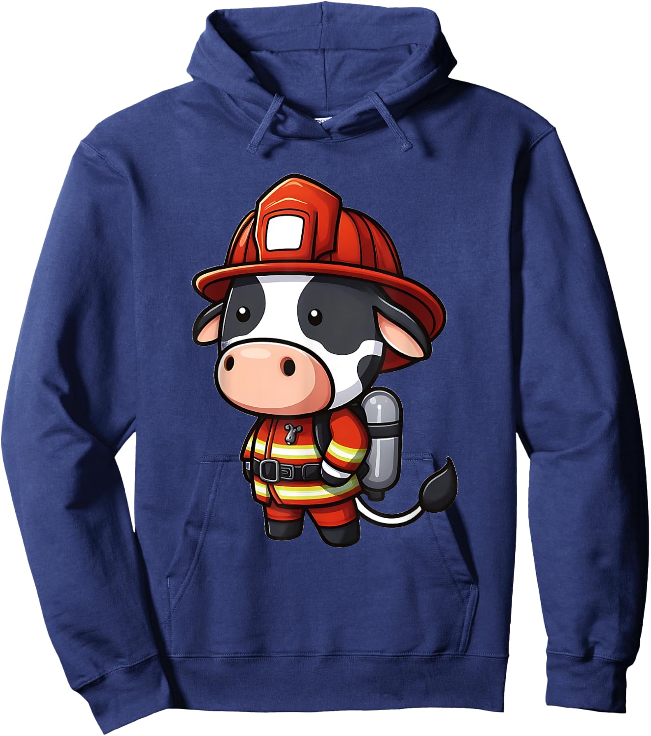 Cow Firefighter - Fireman Cow Hoodie - Hoodie | Navy