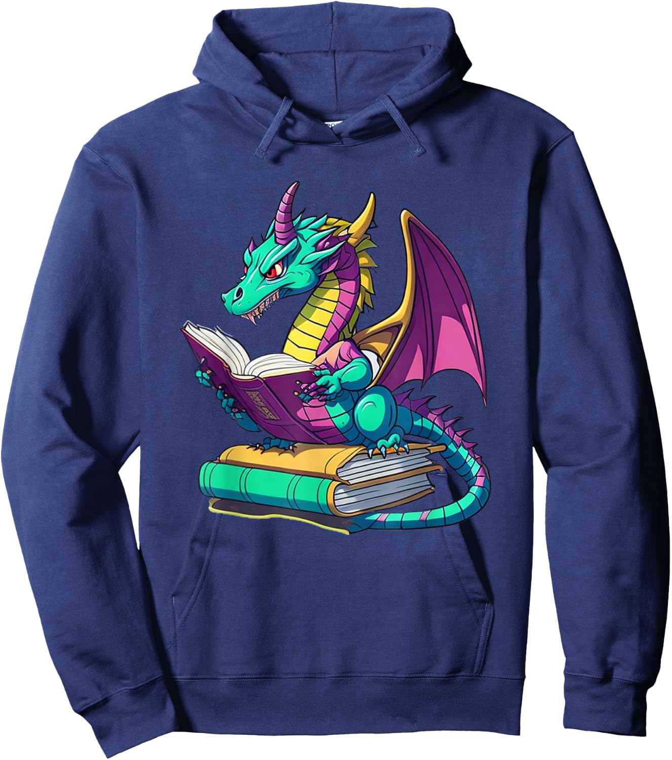 Dragon Reading Book Hoodie - Hoodie | Navy