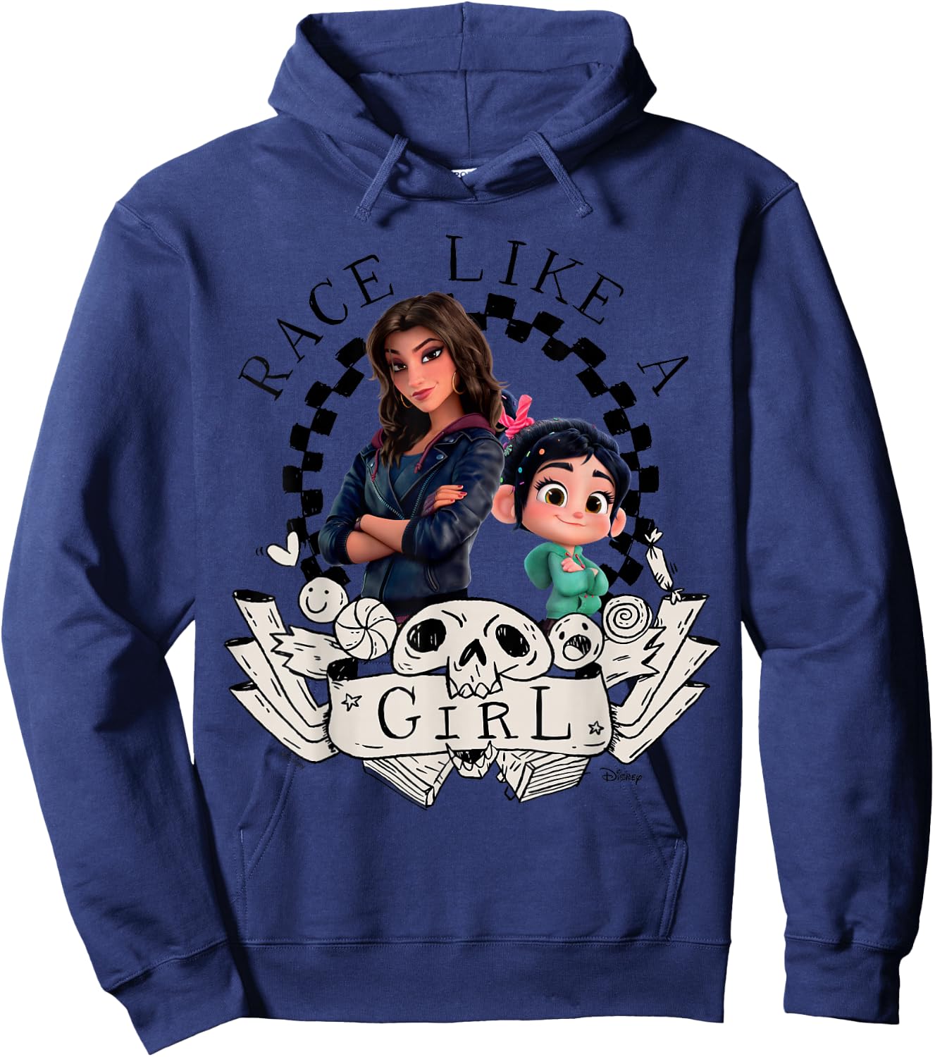 Wreck It Ralph - Race Like A Girl Shank & Vanellope Hoodie - Hoodie | Navy