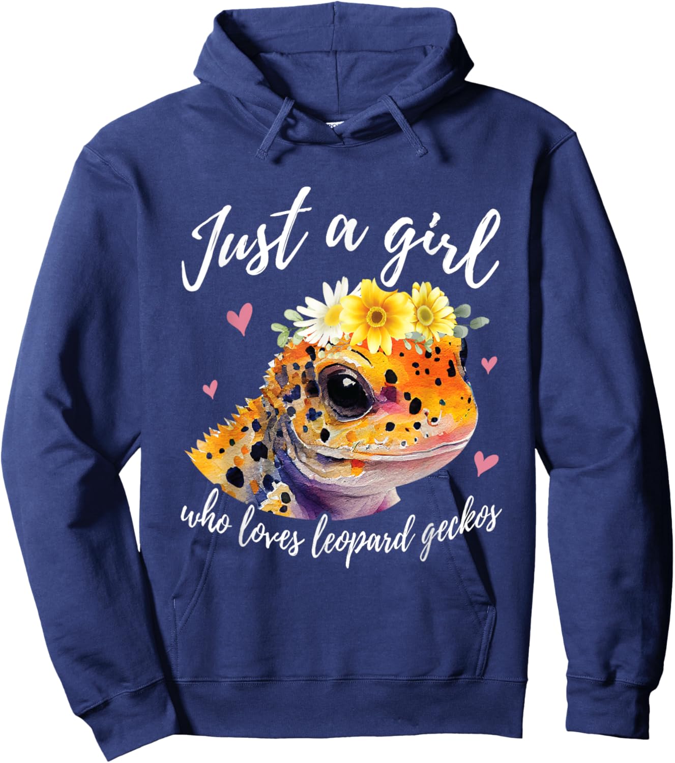 Just A Girl Who Loves Leopard Geckos - Funny Lizard Lover Hoodie - Hoodie | Navy