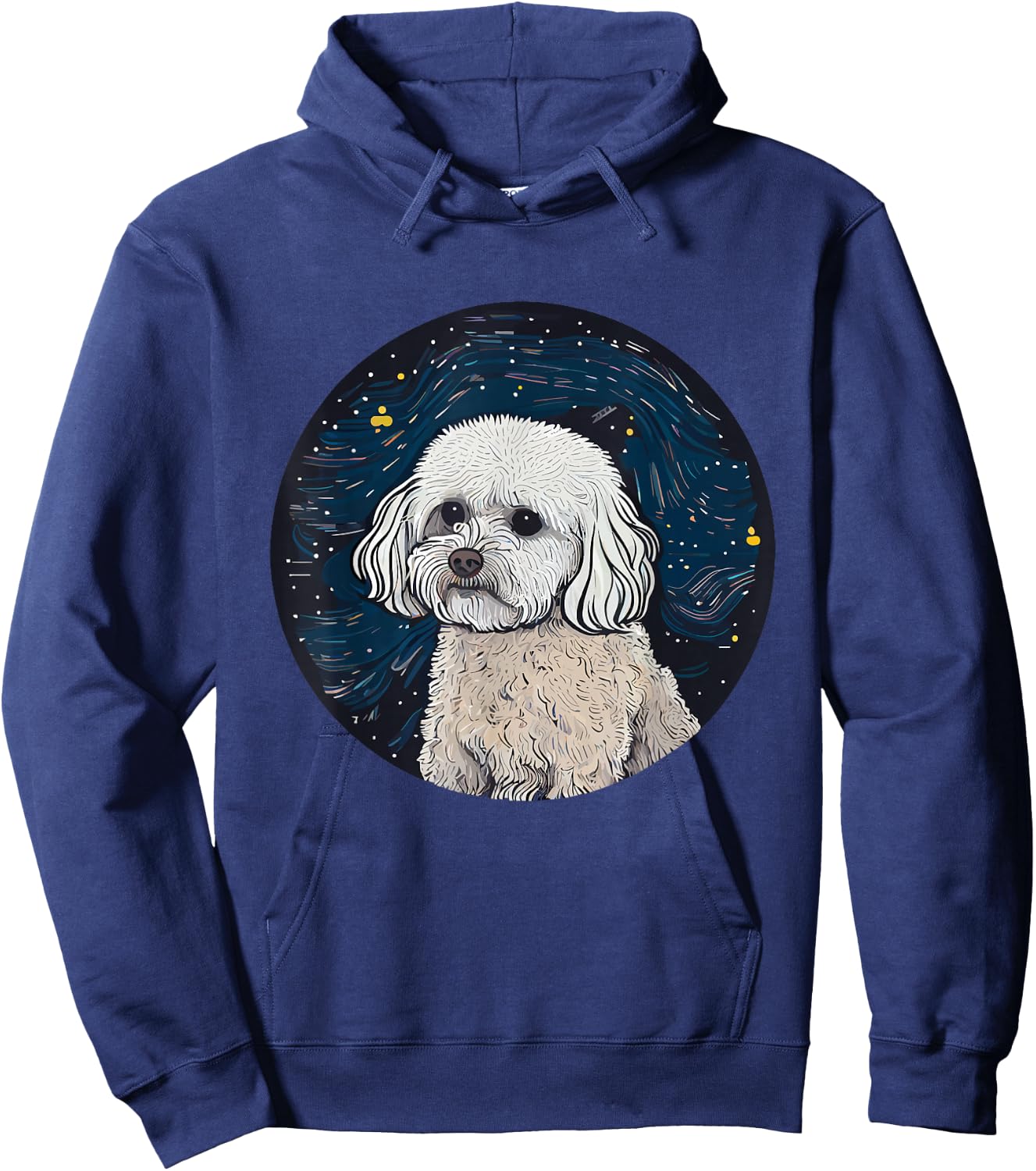 Maltipoo Starry Night Van Gogh Maltipoo Mom Dad Owner Hoodie - Hoodie | Navy