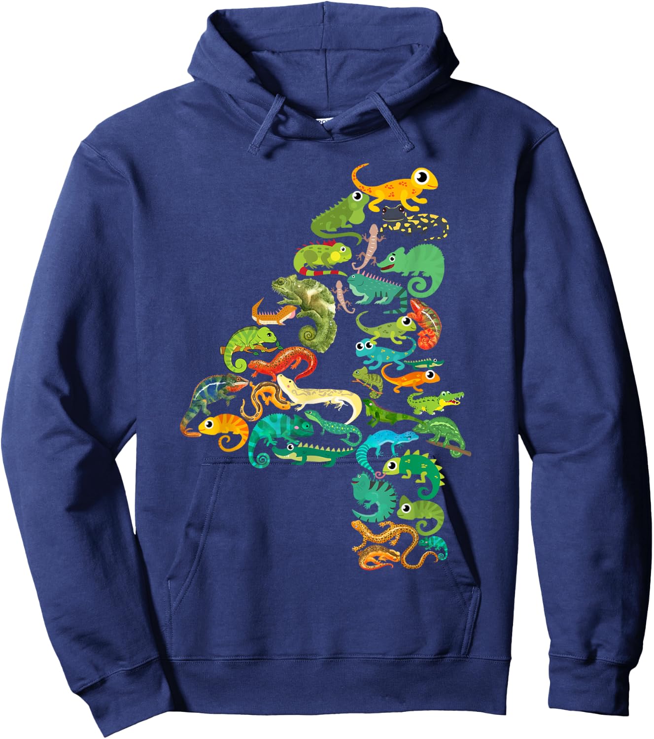 Kids 4th Birthday Reptiles Lizards Themed 4 Year Old Boys Hoodie - Hoodie | Navy