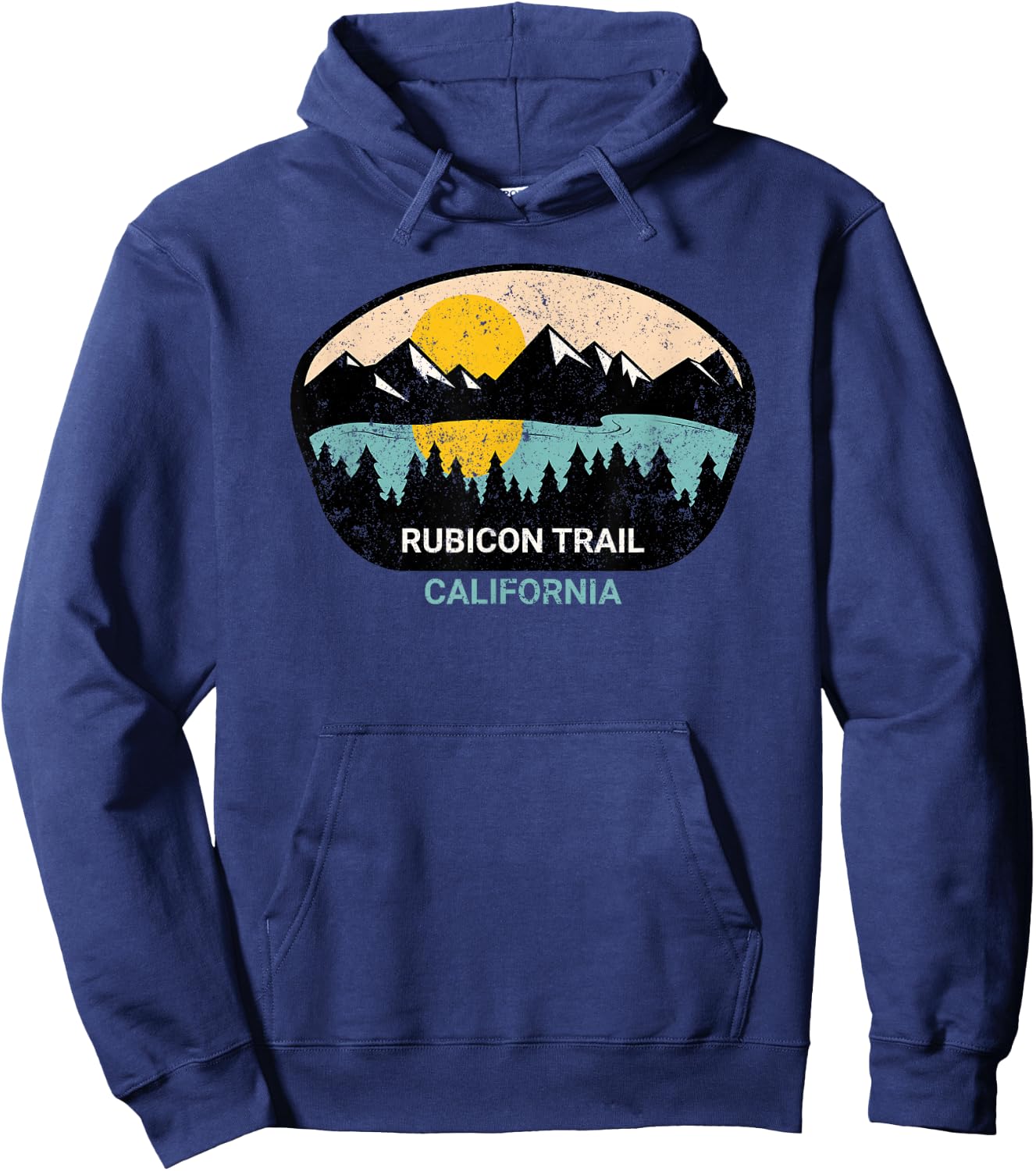Retro Rubicon Trail - 4x4 Off-road SUV California Hiking Hoodie - Hoodie | Navy