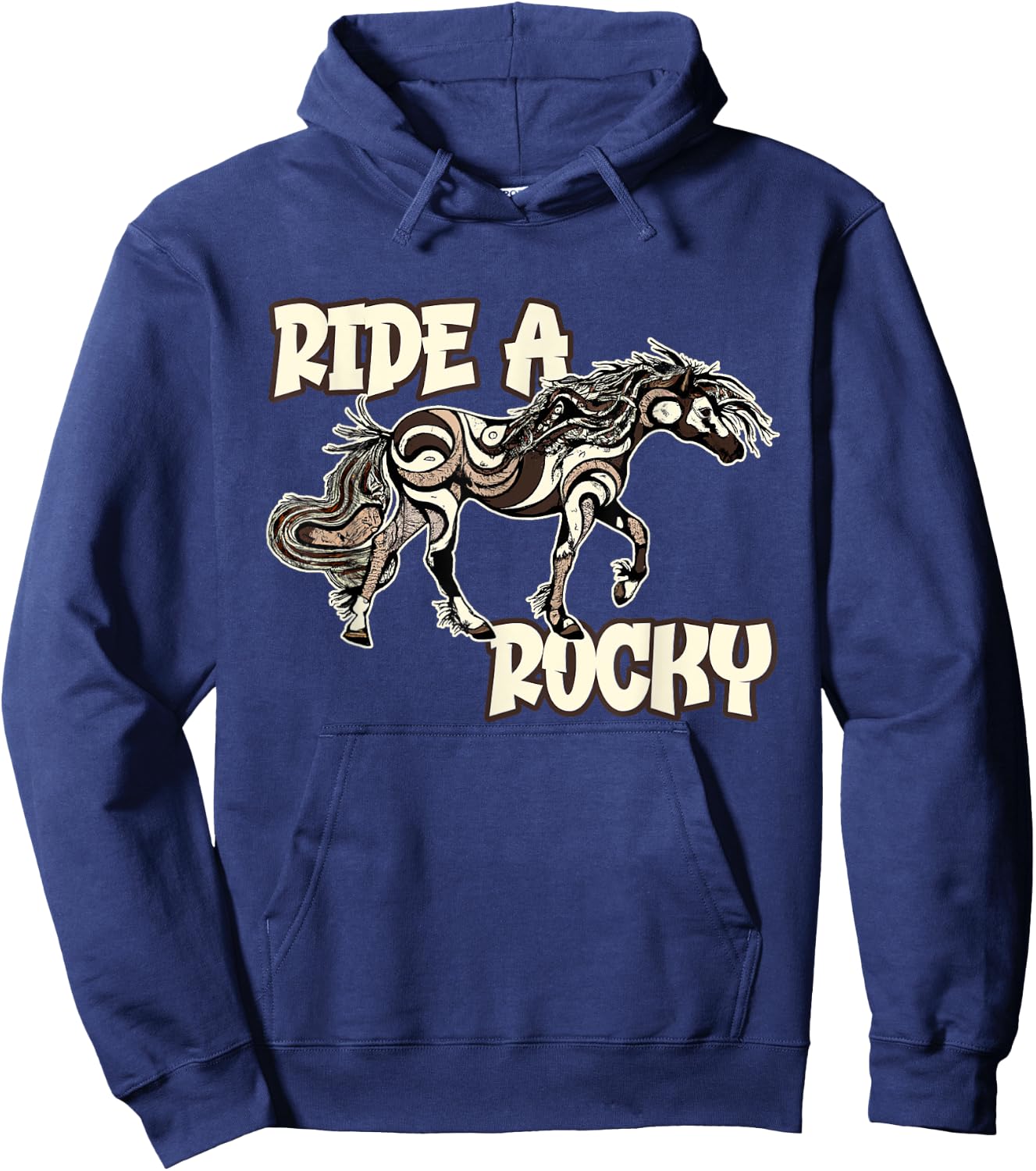 Rocky Mountain Beauty: Cute Swirl Design For Gaited Horses Hoodie - Hoodie | Navy