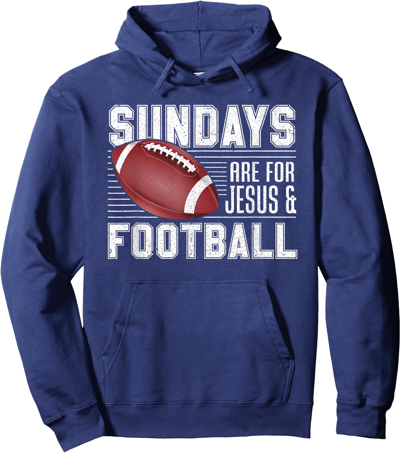Sundays Are For Jesus & Football Draft Day Fantasy Football Hoodie - Hoodie | Navy