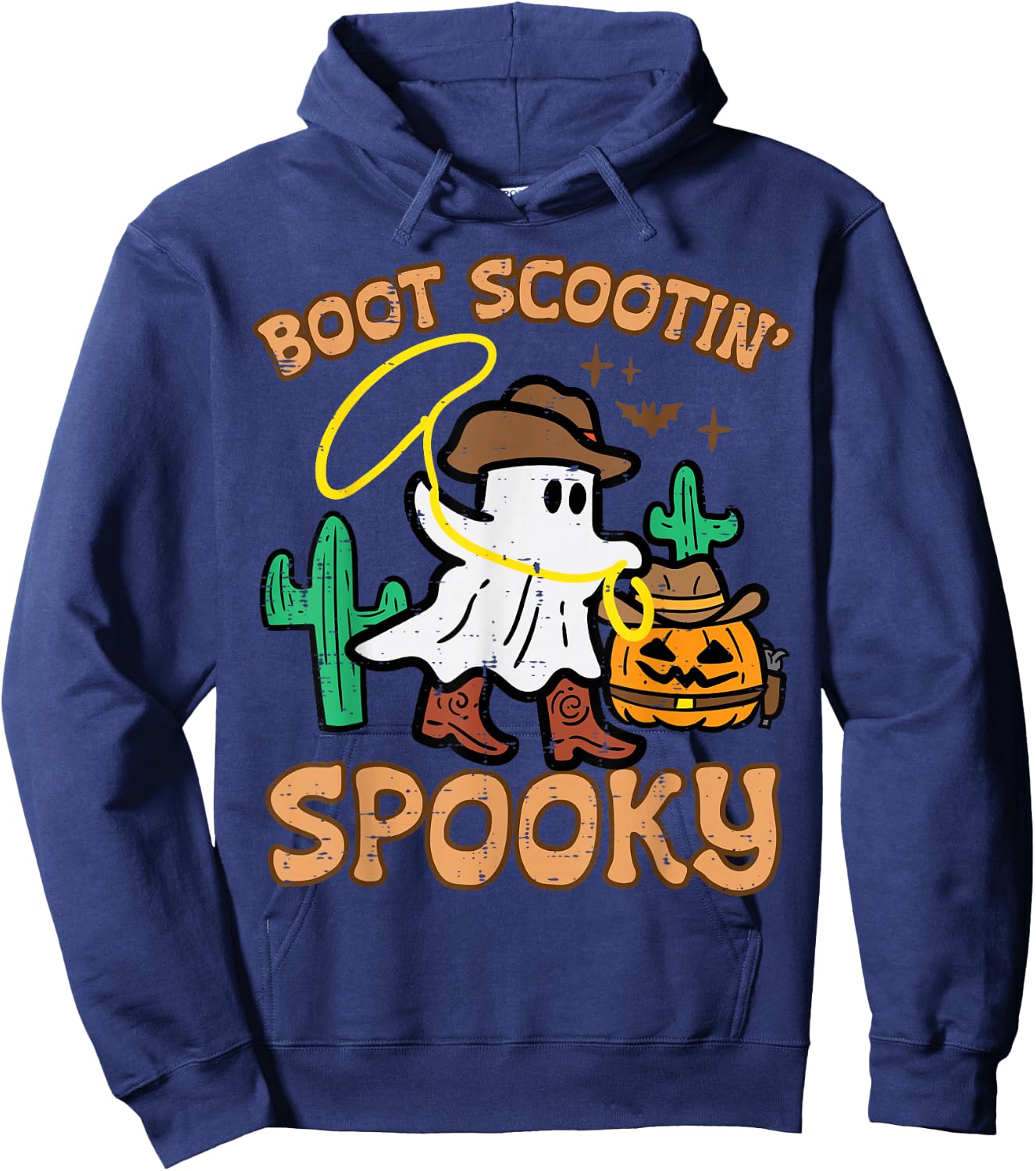 Boot Scootin' Spooky Ghost Cowboy Funny Halloween Men Women Hoodie - Hoodie | Navy