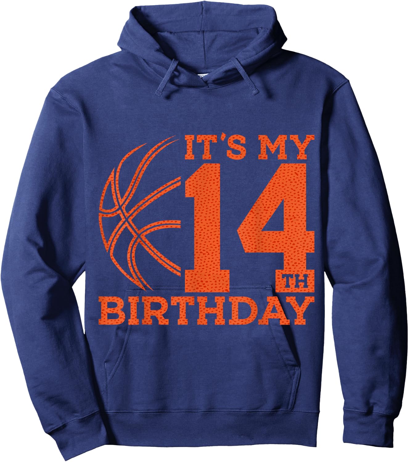It's My 14th Birthday Basketball 14th Birthday Hoodie - Hoodie | Navy