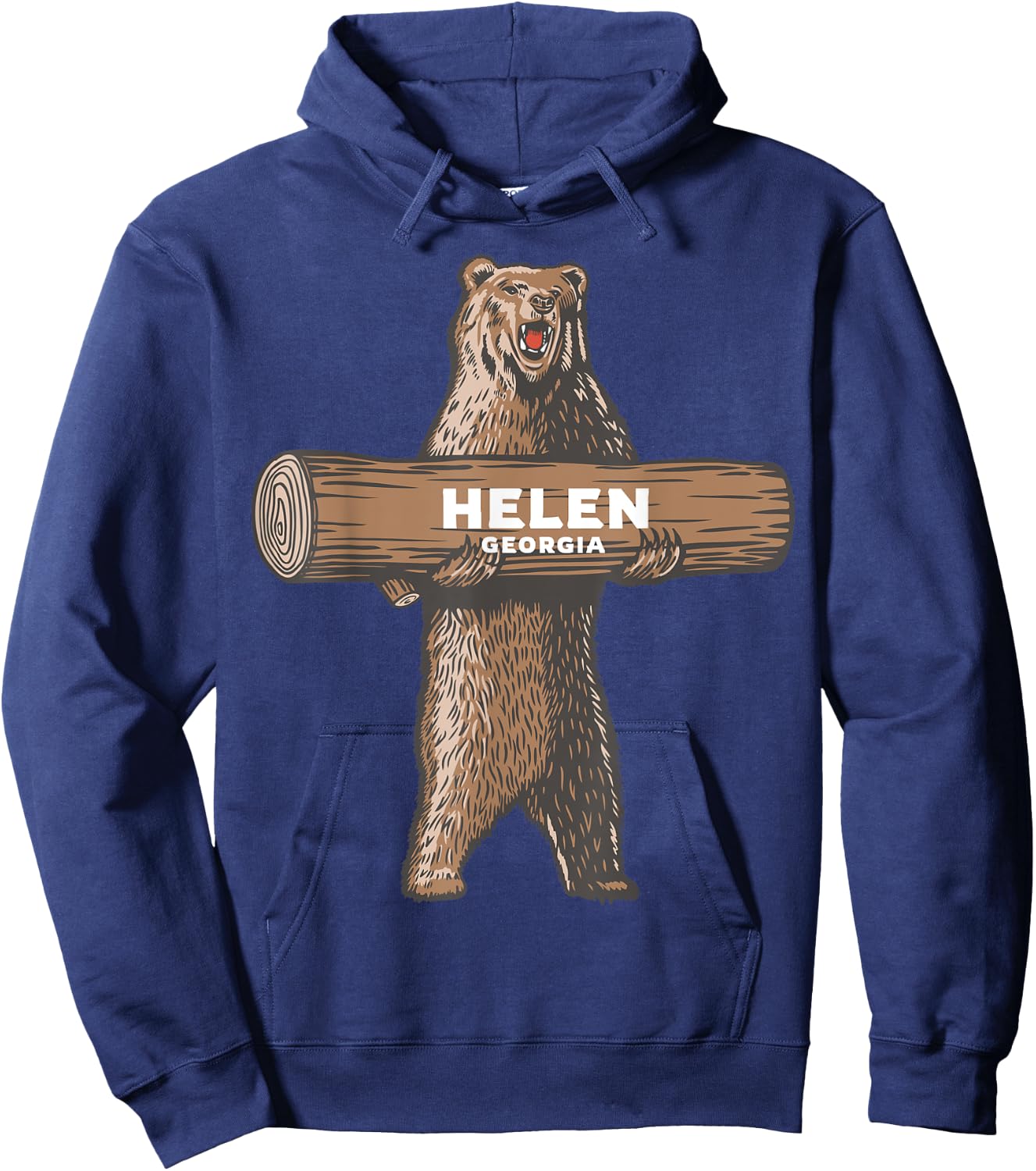 Helen Georgia GA Growling Bear Vacation Souvenir Hoodie - Hoodie | Navy