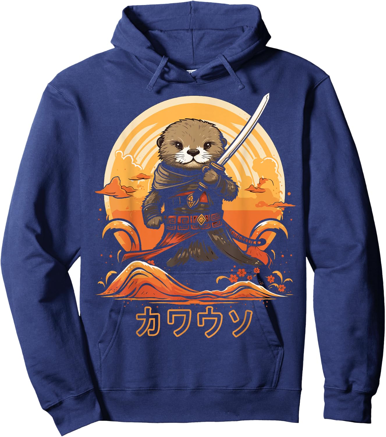 Cool Samurai Otter For Boys Girls Ninja Sea Otter Lover Hoodie - Hoodie | Navy