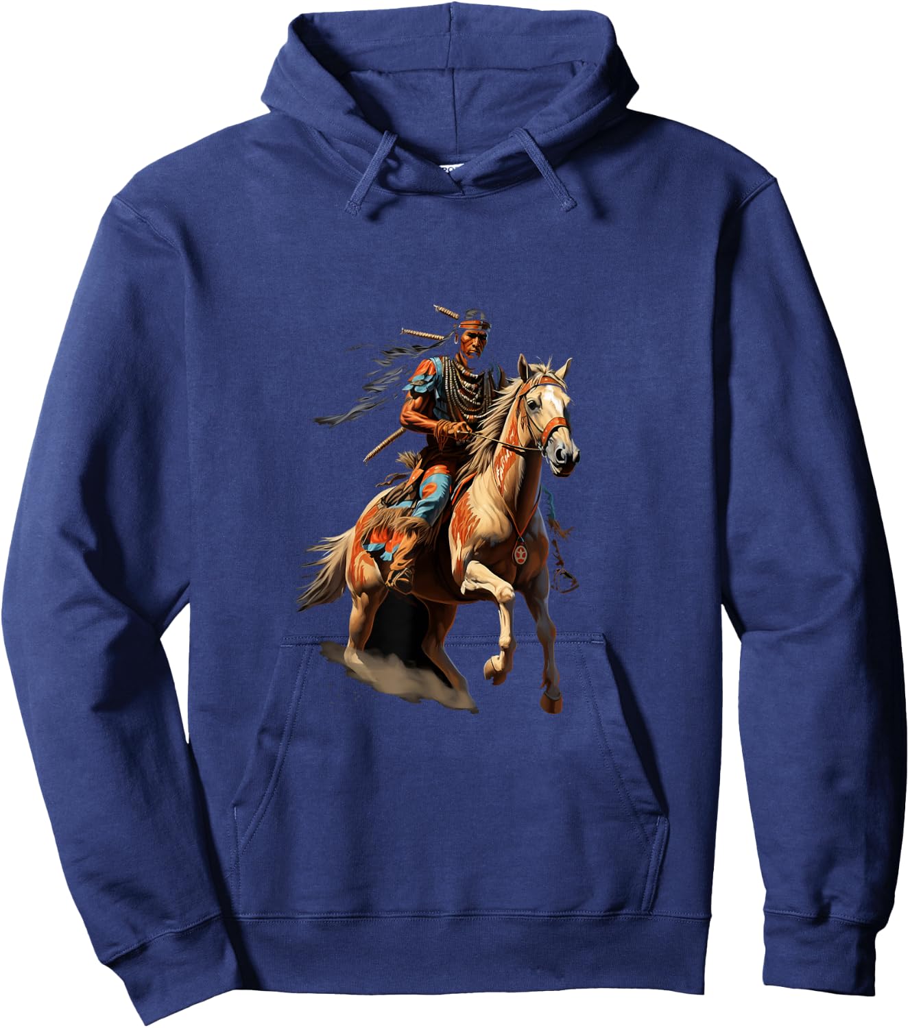 Indian Warrior Chief Indian Horse Hoodie - Hoodie | Navy
